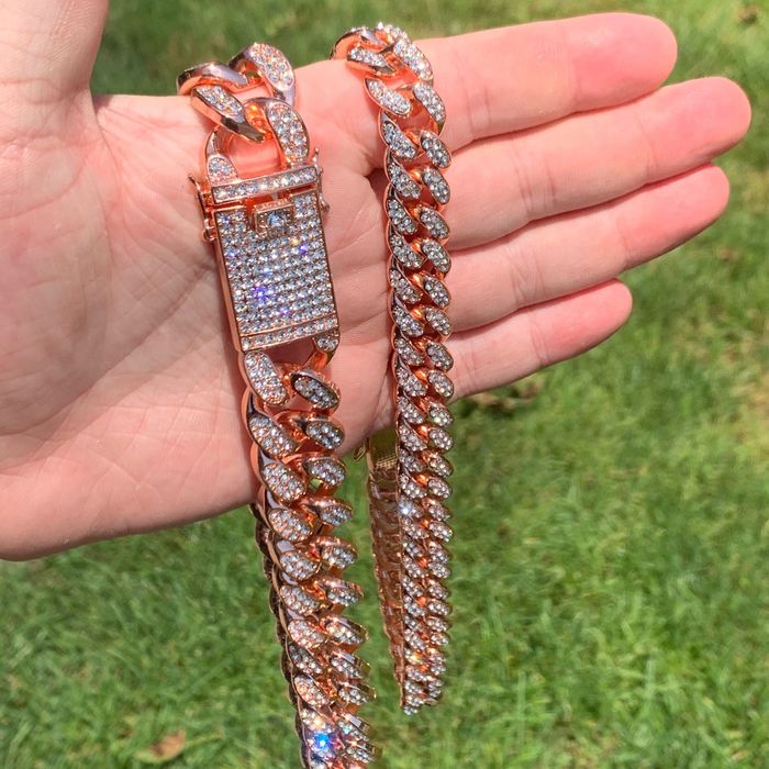 6mm rose gold cuban link chain