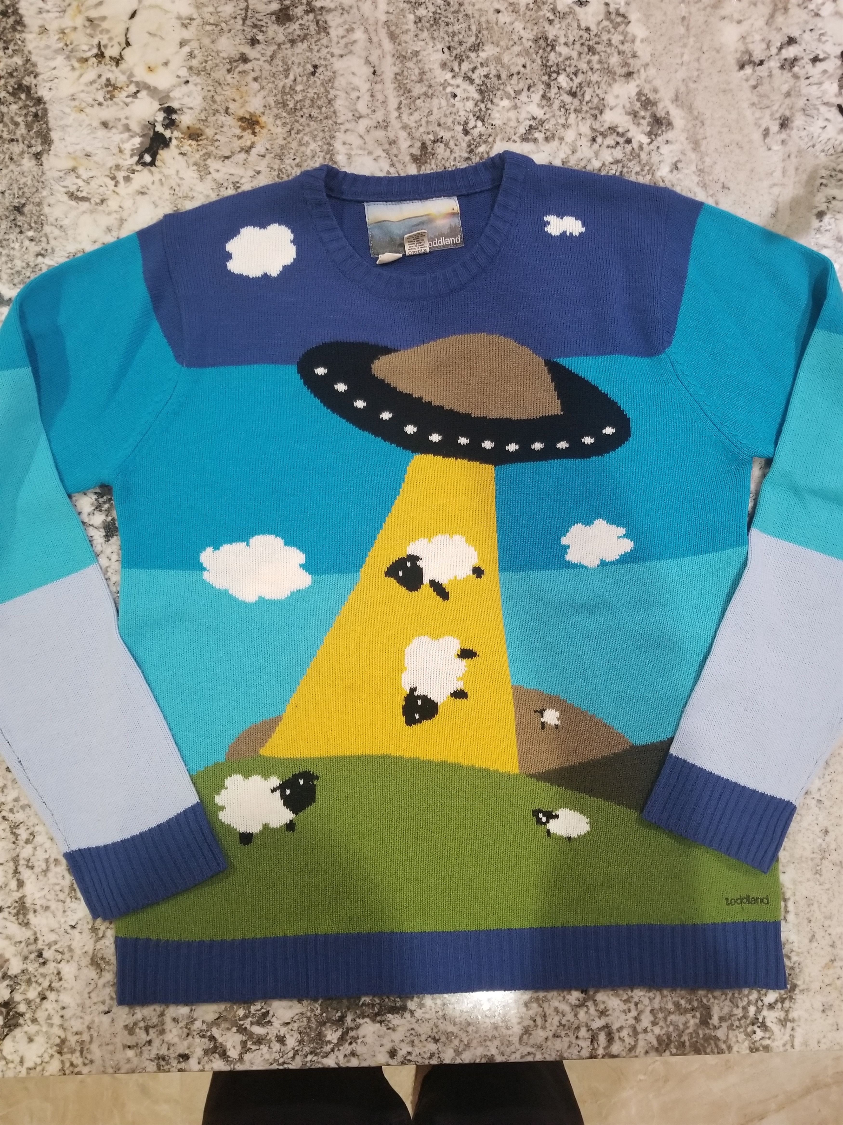 AMAZING 1980's Vintage Jan Horrox Field of Sheep Sweater