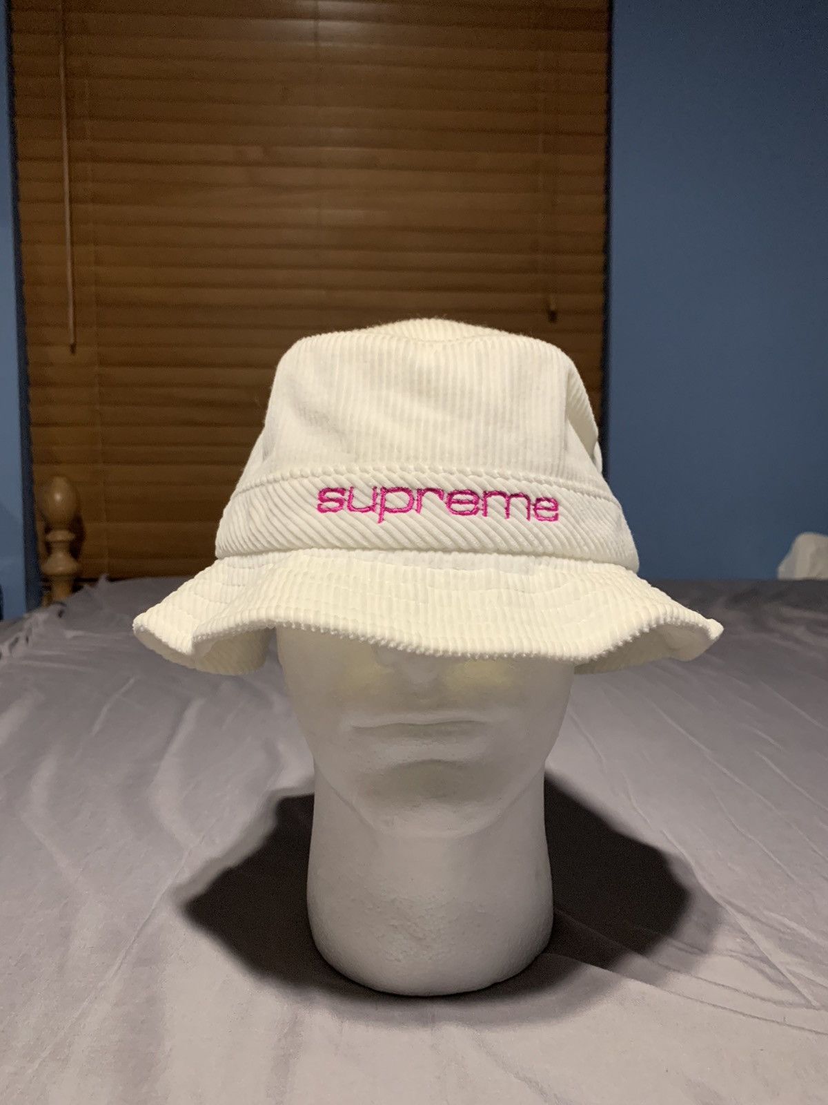 Supreme Supreme Compact Logo Corduroy Crusher Hat White Grailed