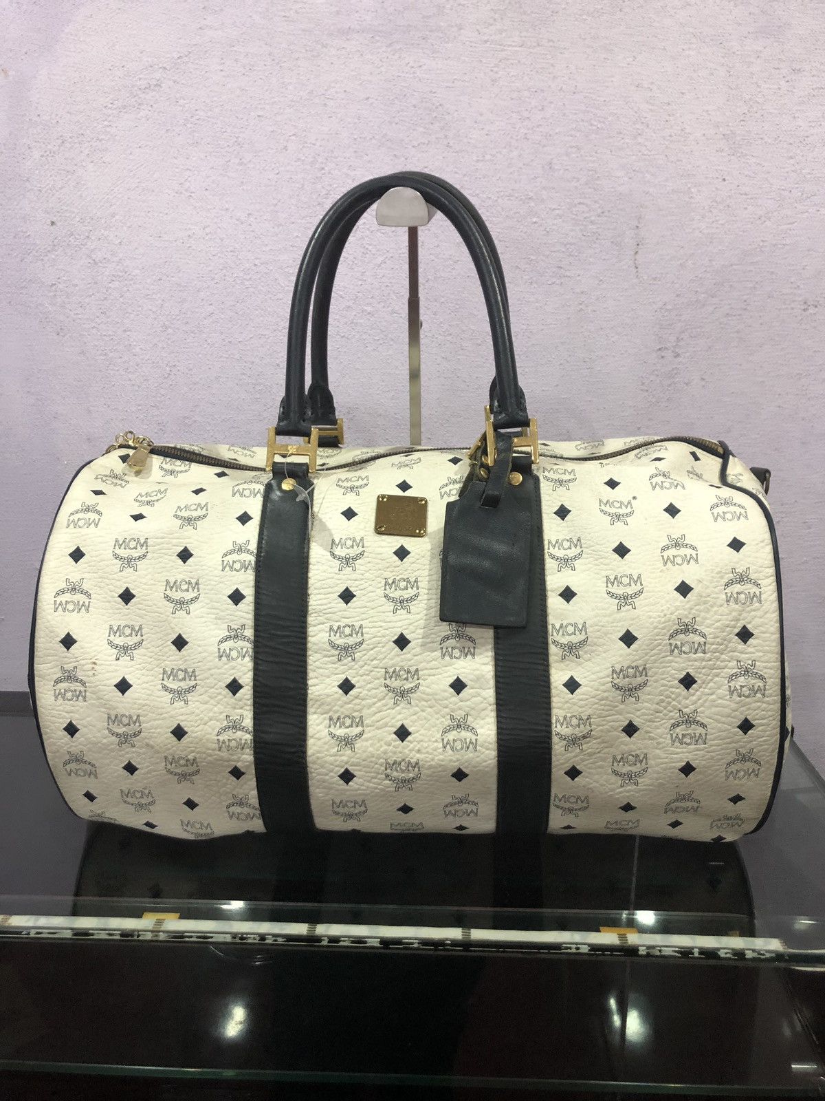 Vintage mcm duffle bag sales