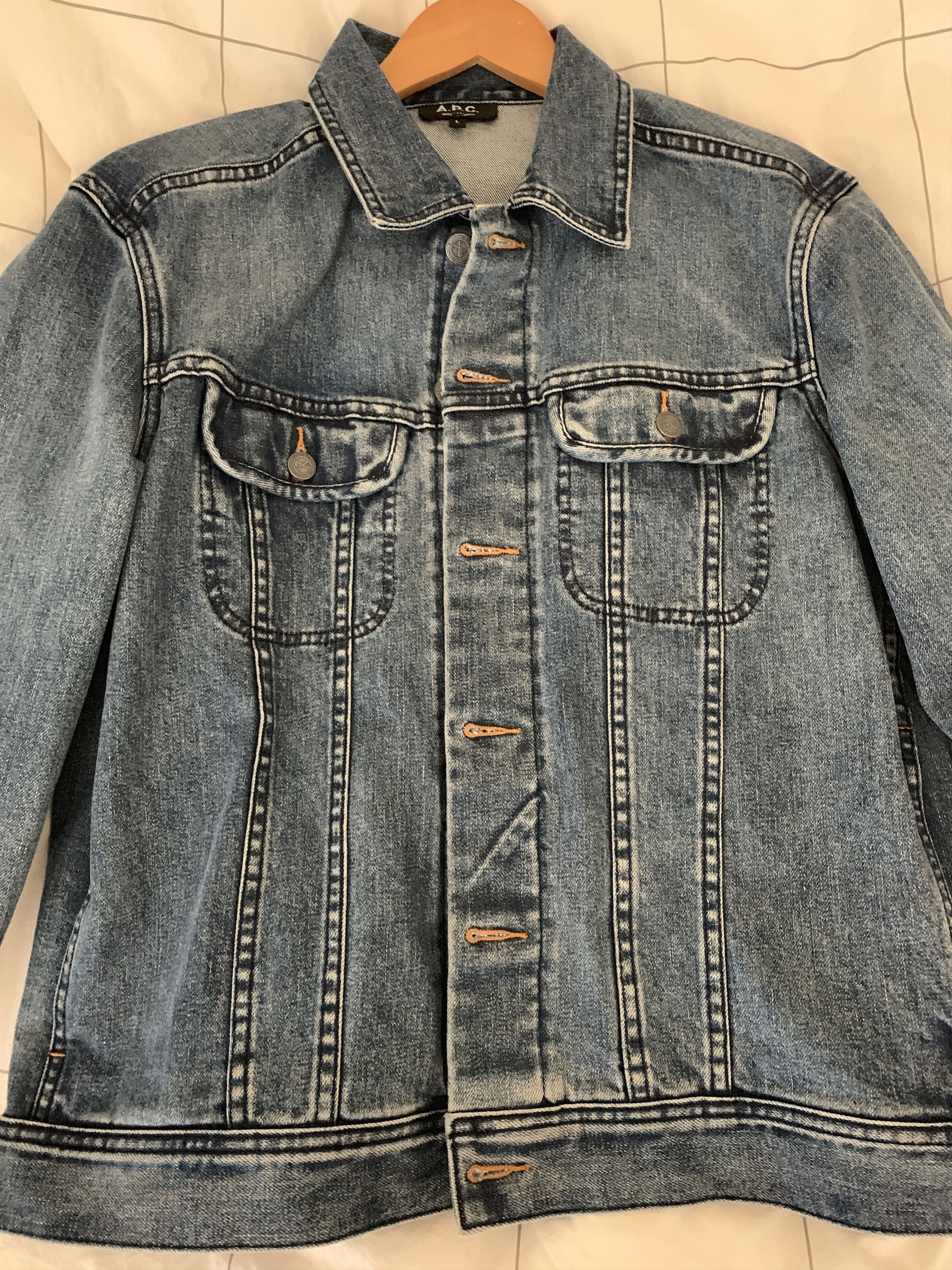 APC Veste Washed Denim Jacket