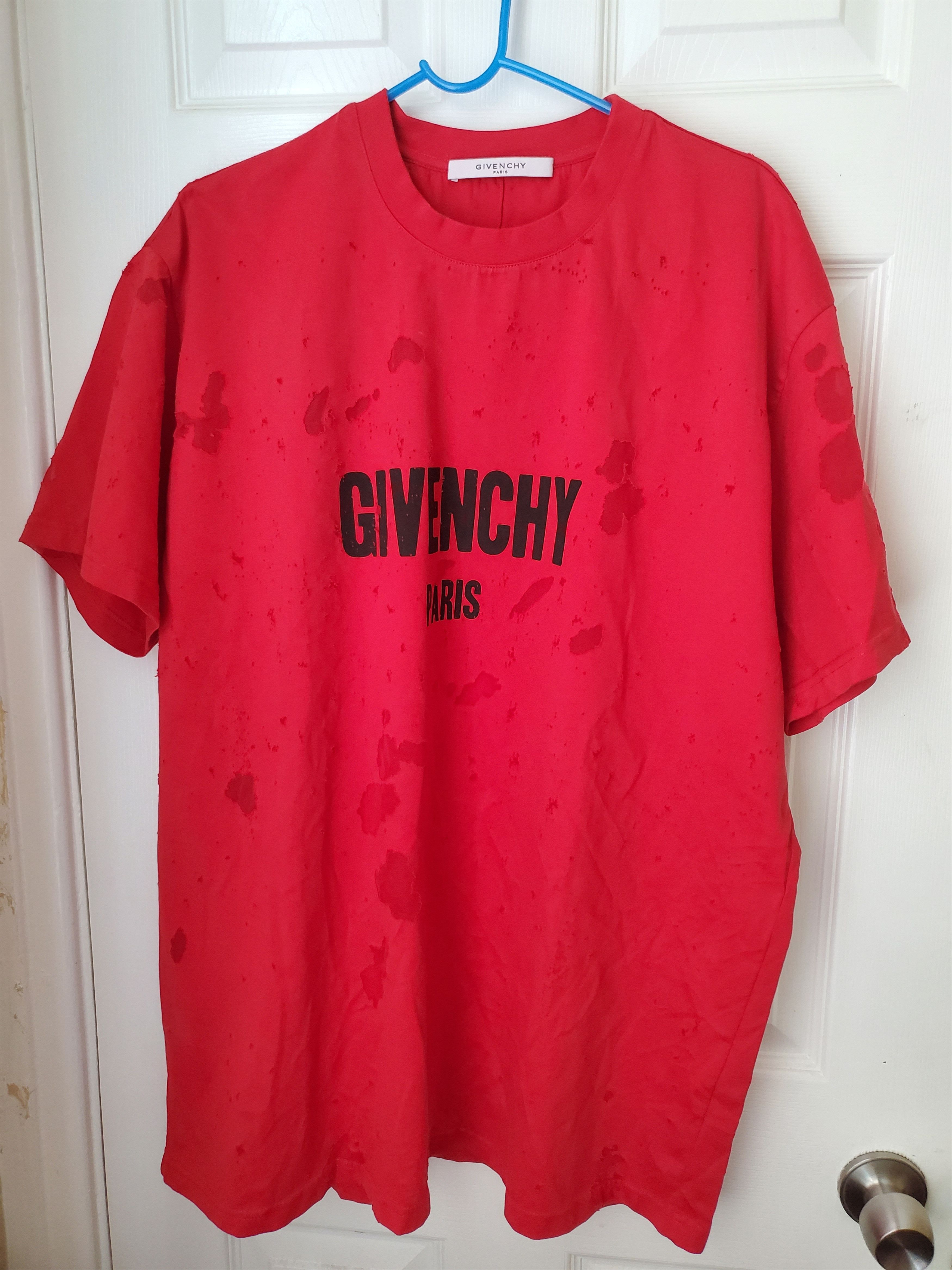 Givenchy paris red outlet t shirt