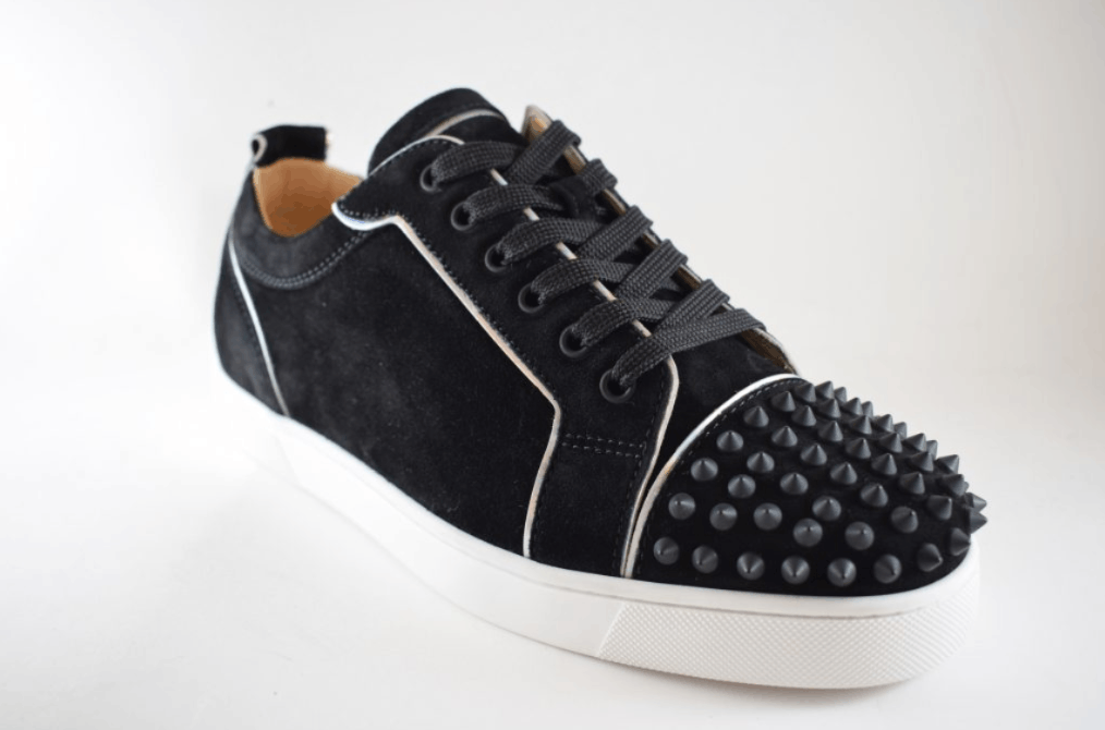 Christian Louboutin Louis Junior Spikes Orlato Flat VV Black Size 