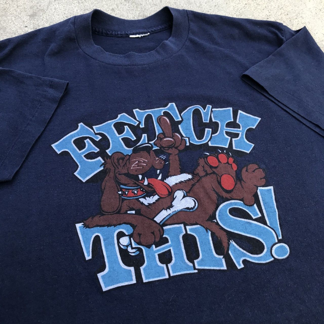 Vintage 90s Fetch Dog Cartoon Humor Funny Tee graphic streetwear Size US M / EU 48-50 / 2 - 1 Thumbnail