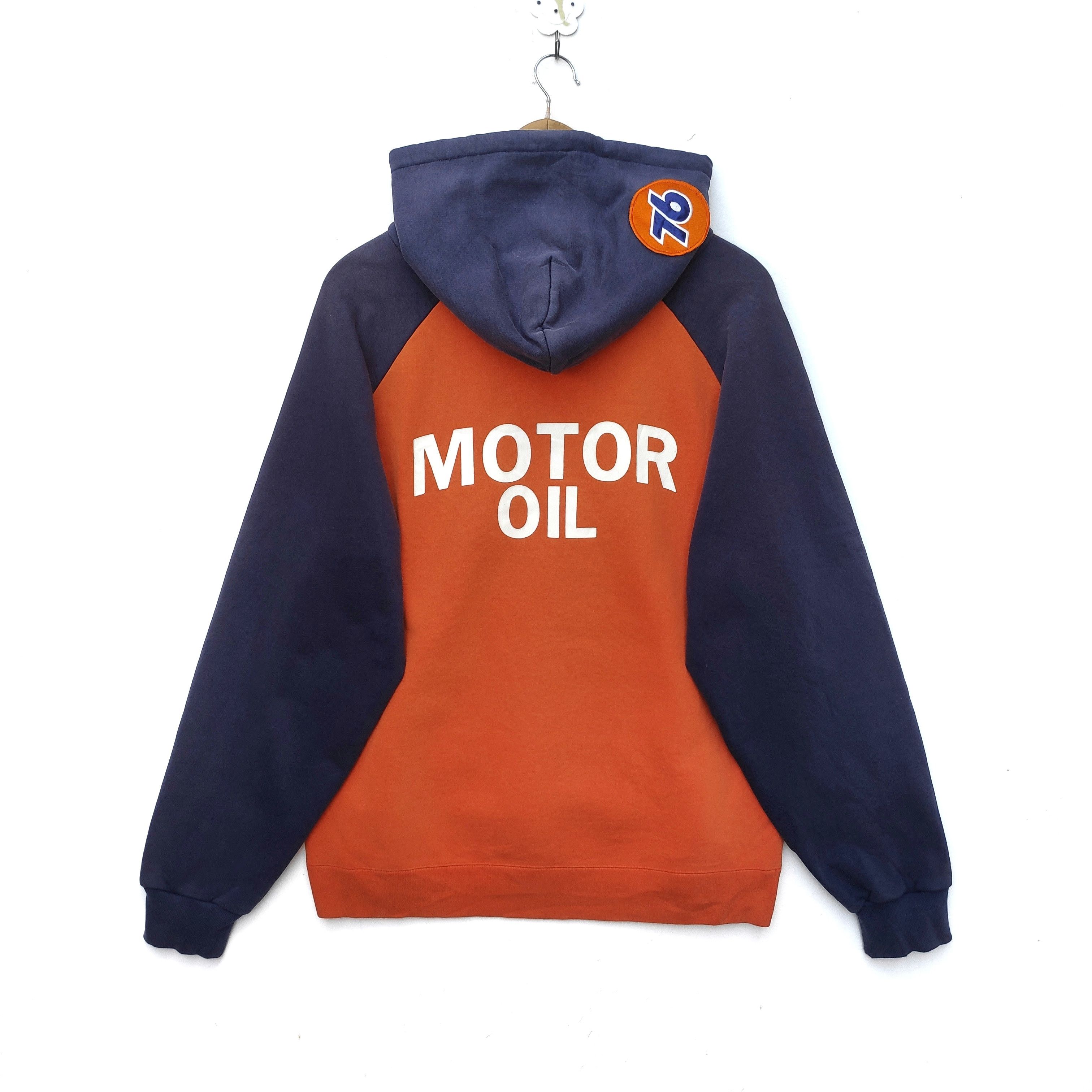VINTAGE 76 LUBRICANTS MOTOR OIL HOODIE MEDIUM ORANGE