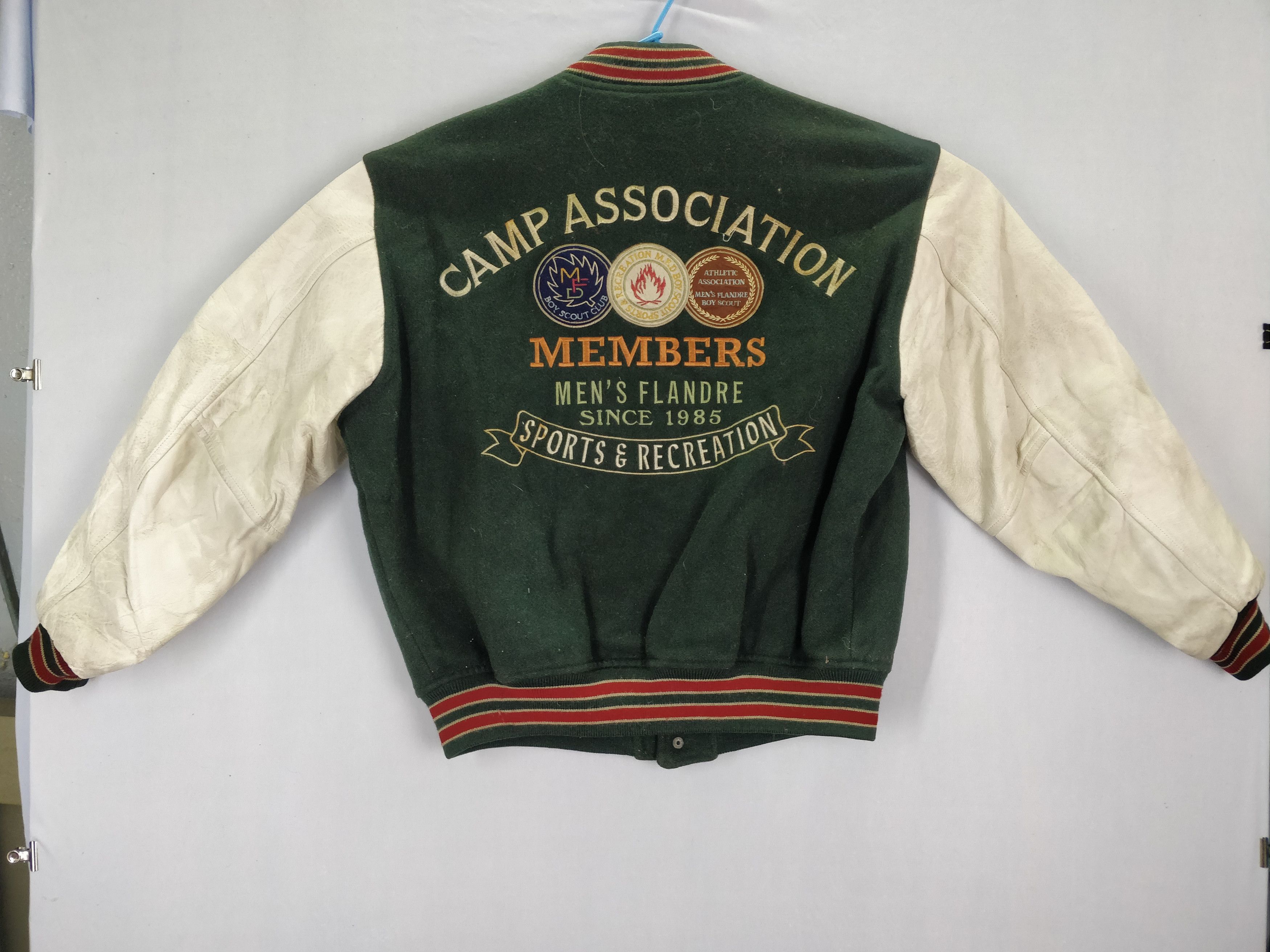 Flandre Jacket Vtg sleeve leather bomber boy scout #1671