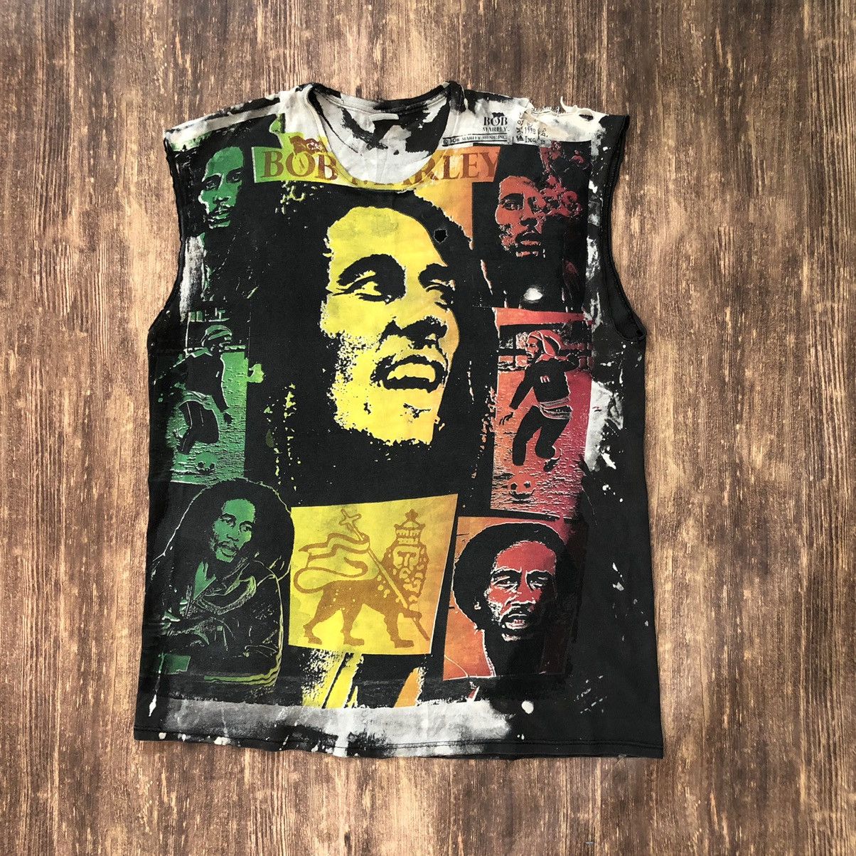 Rare Vintage 1990 Bob Marley Mosquitohead acid wash shirt