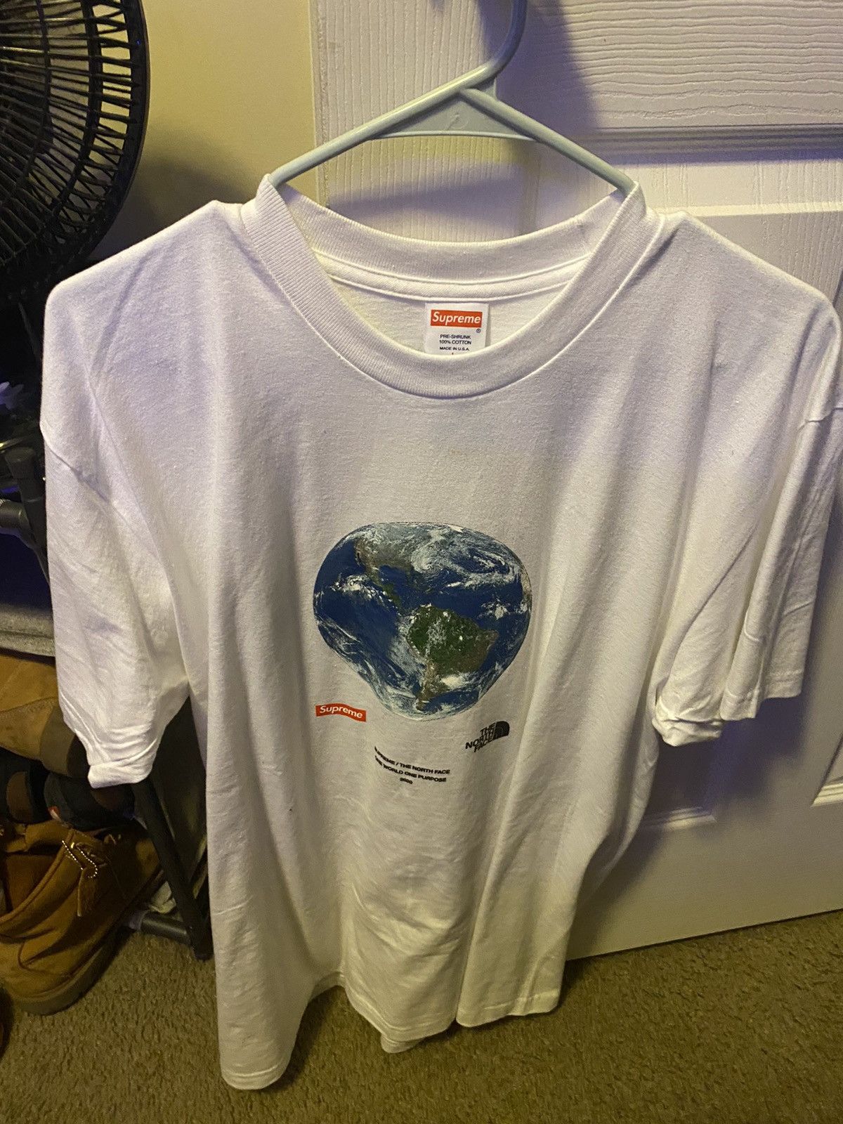 Supreme SUPREME x NORTH FACE ONE WORLD TEE (WHITE SIZE L NEW) | Grailed