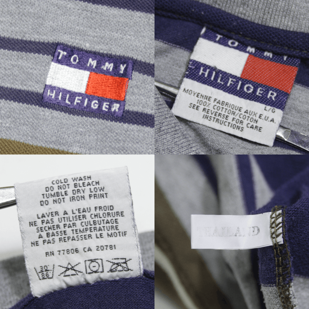Tommy Hilfiger 90S Patch Logo Striped Polo Vintage Size US L / EU 52-54 / 3 - 7 Thumbnail