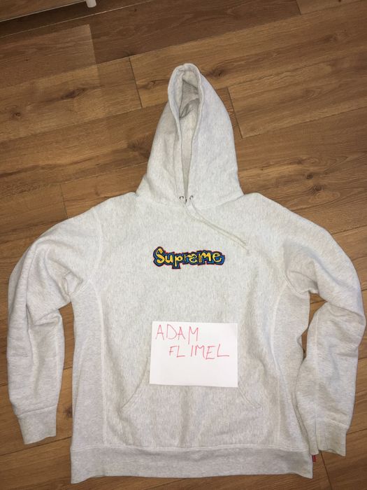 Supreme 2018 Gonz Logo Hooded Sweatshirt Ash Grey Hoodie | Grailed