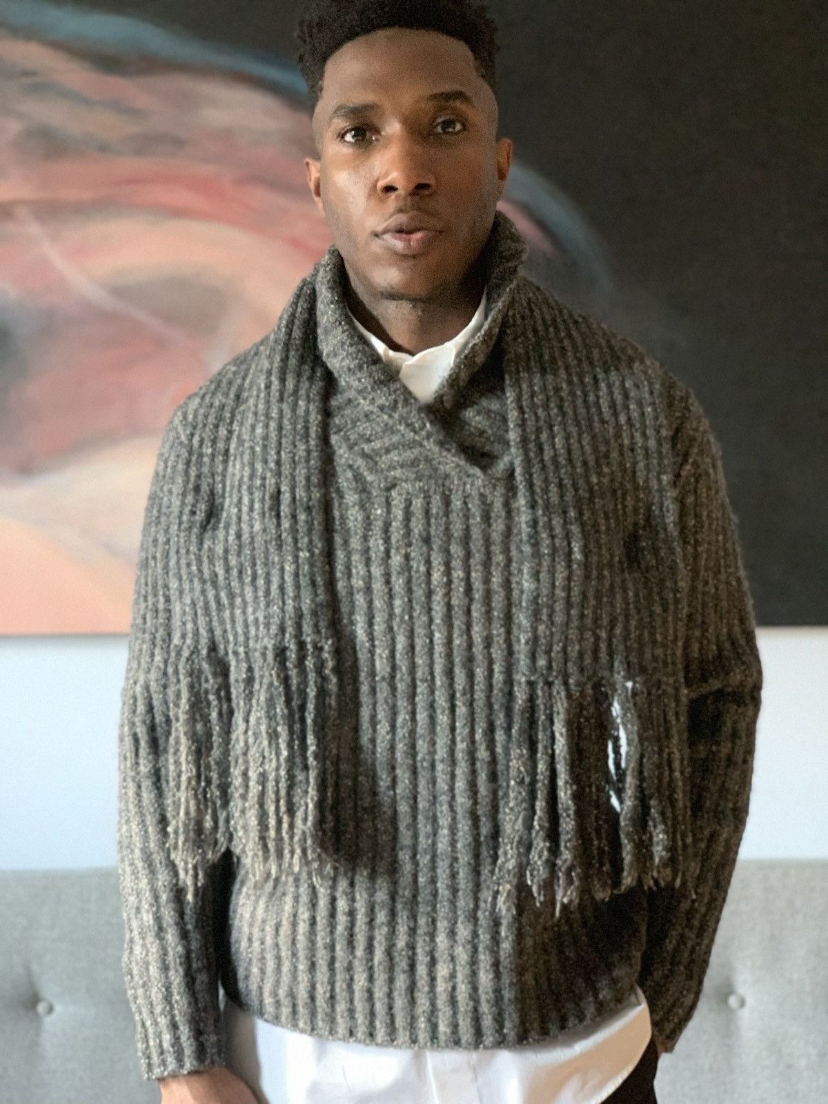 Craig Green Donegal Ribbed Scarf Sweater Size US S / EU 44-46 / 1 - 3 Thumbnail