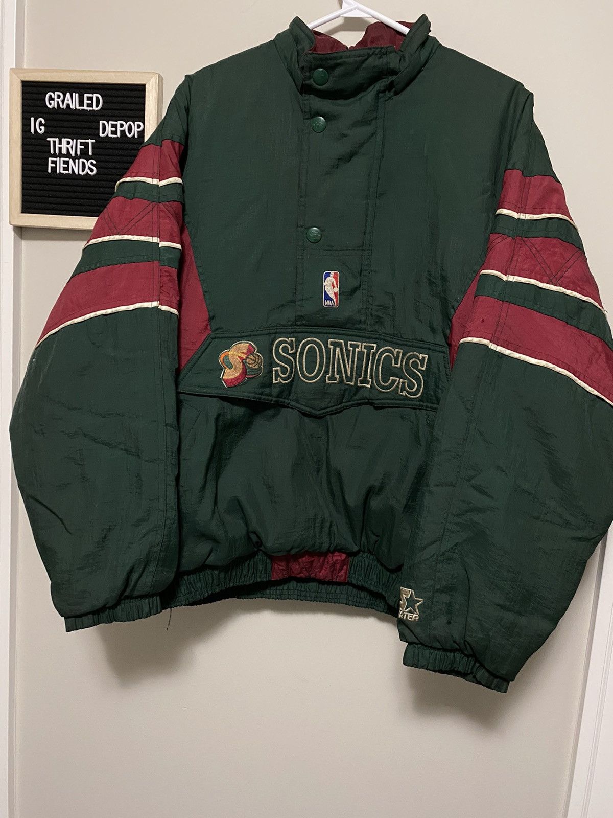 Vintage Vintage 90s Starter Seattle SuperSonics Puffer Jacket SZ M ...