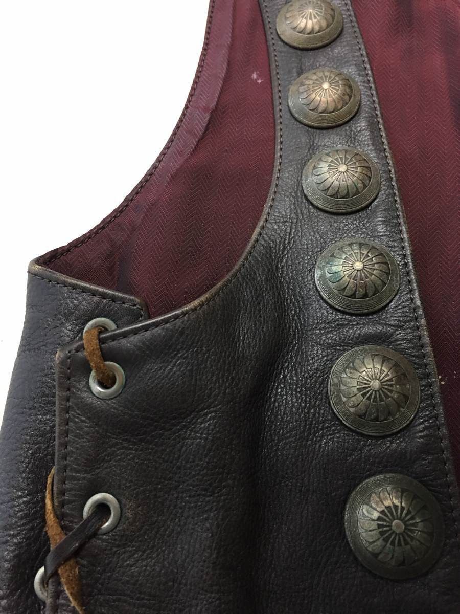 Blackmeans Blackmeans Leather Concho Vest Size US S / EU 44-46 / 1 - 8 Thumbnail
