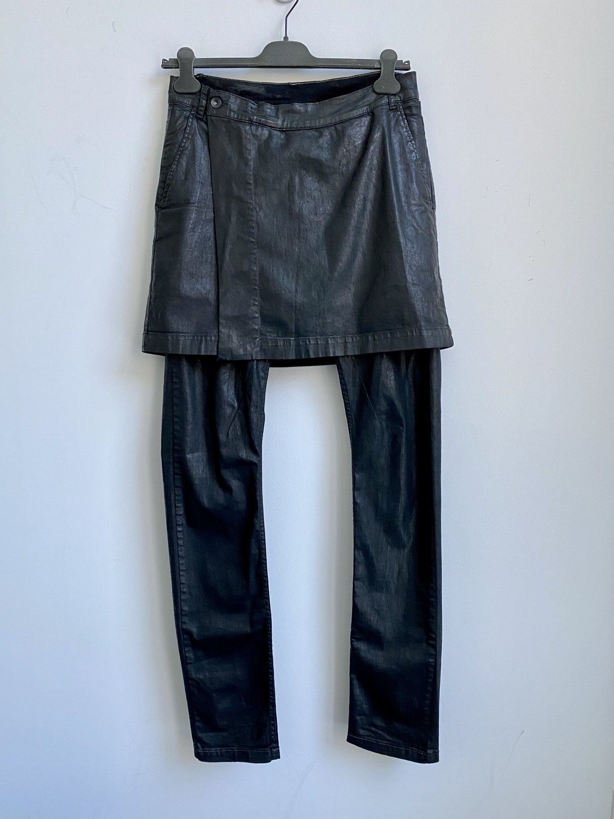 Rick Owens Drkshdw KILTED DETROIT DENIM BLACK SCRUB | Grailed