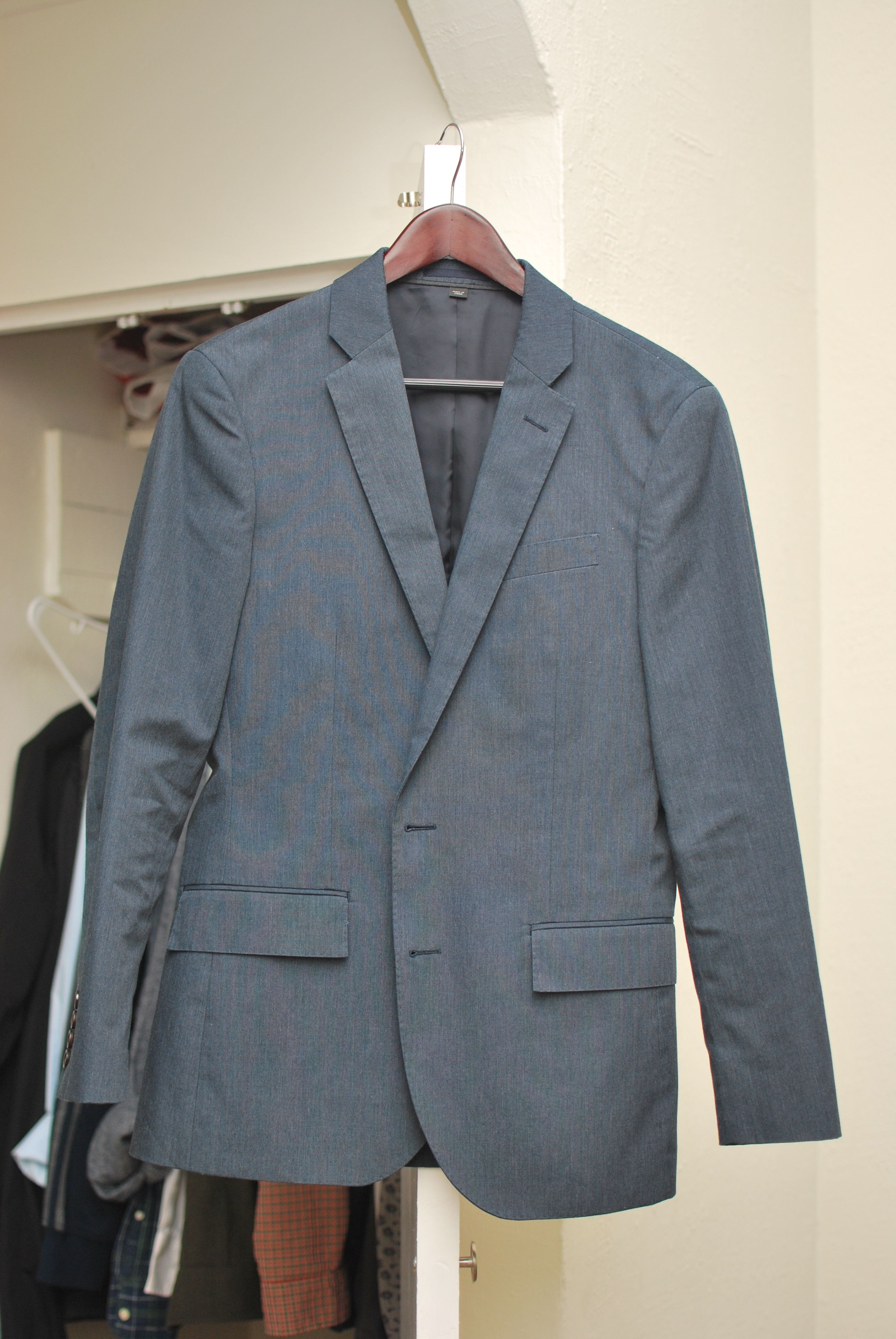 Cotton Ludlow Suit Jacket in Heather Ink