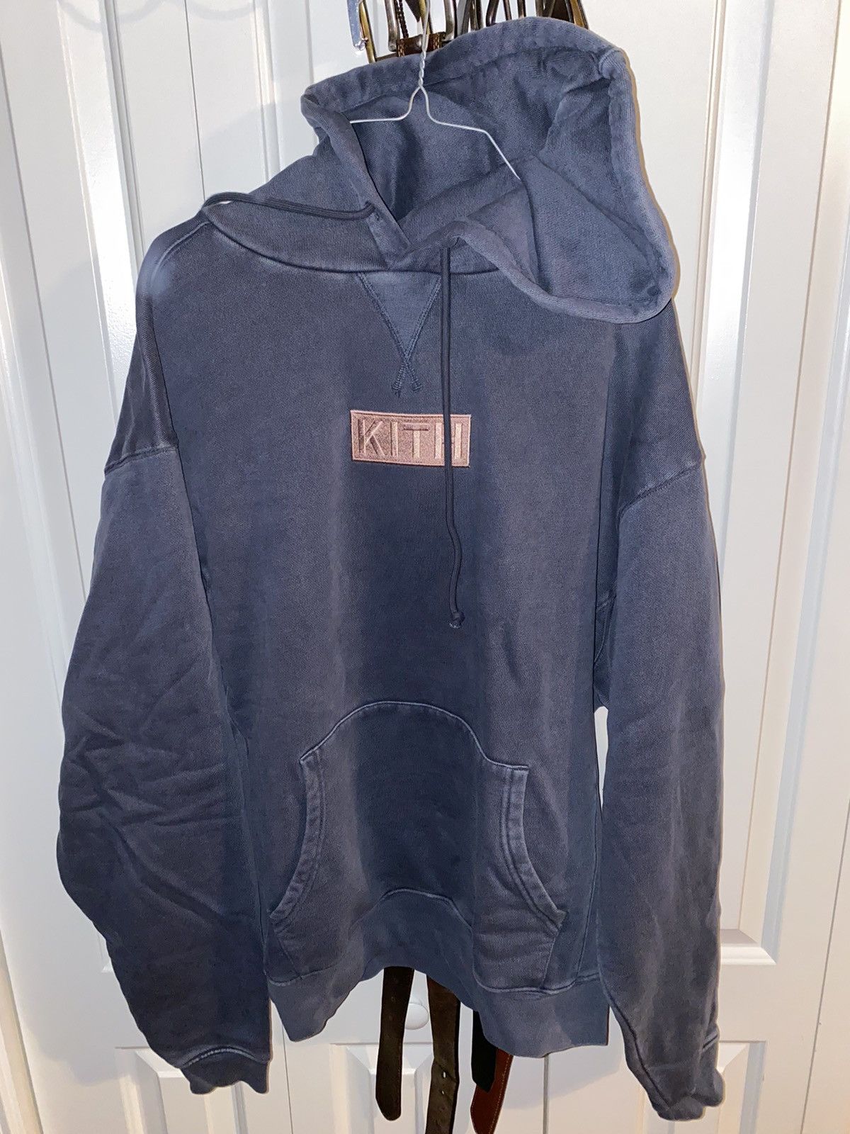 Kith Kith Williams 3 Box Logo Hoodie Shark Navy Pink New supzero | Grailed