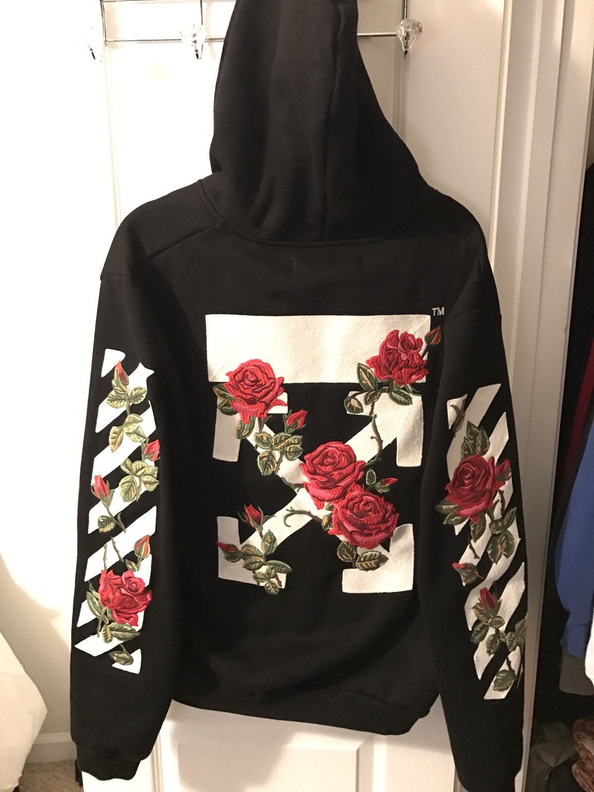 Off white shop rose hoodie price