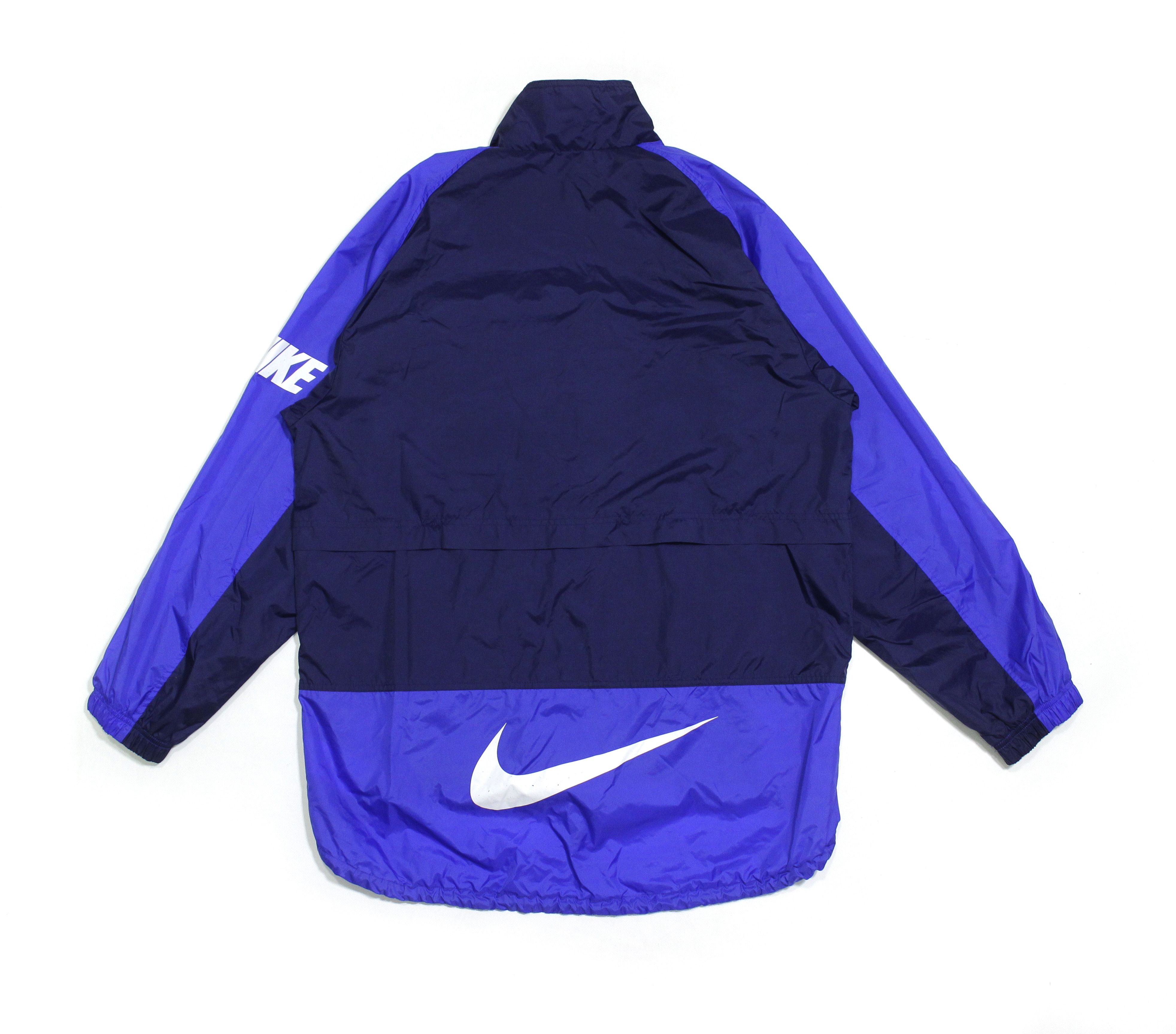 Nike 90S Big Swoosh Logo Nylon Sport Jacket Size US L / EU 52-54 / 3 - 1 Thumbnail