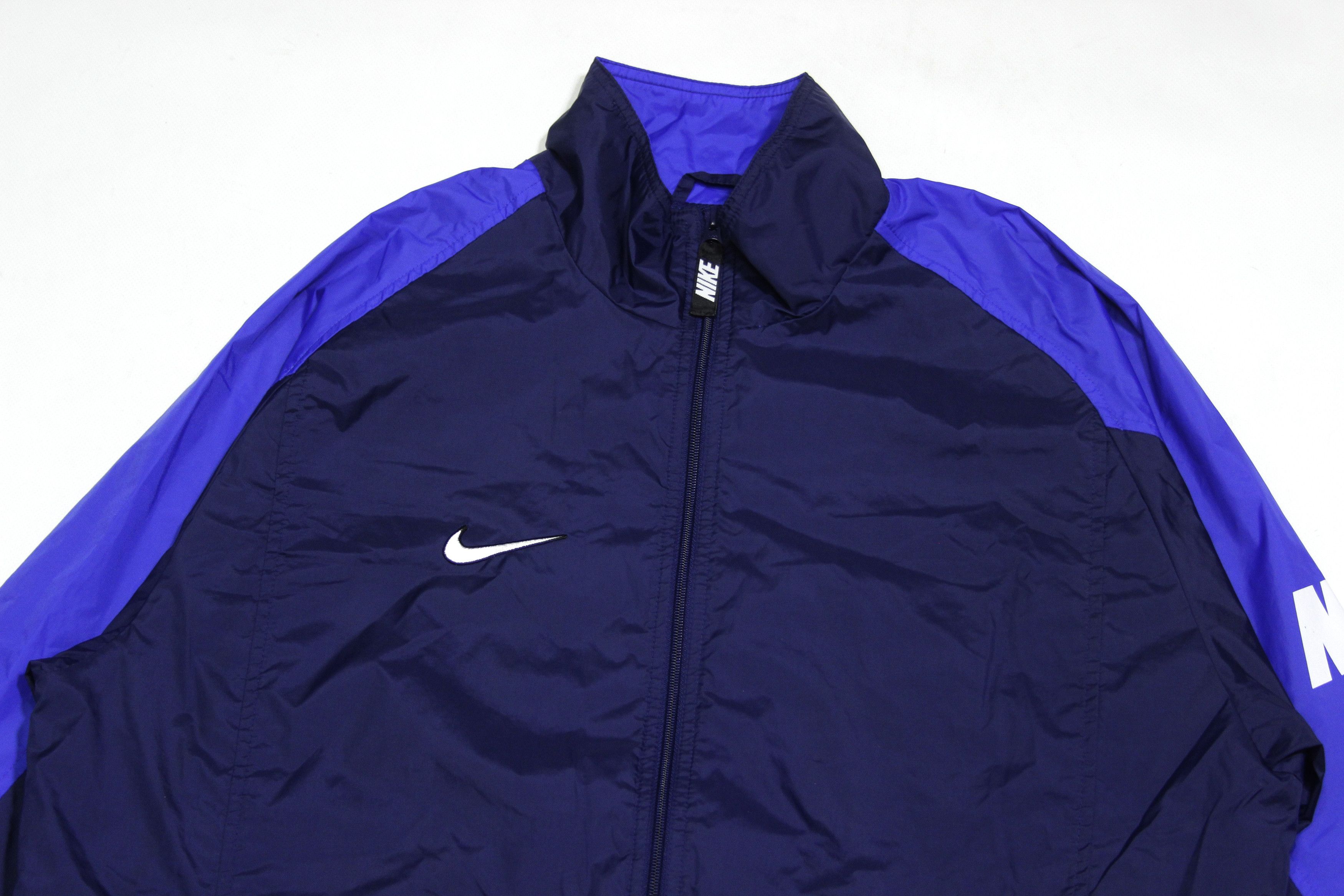 Nike 90S Big Swoosh Logo Nylon Sport Jacket Size US L / EU 52-54 / 3 - 4 Thumbnail
