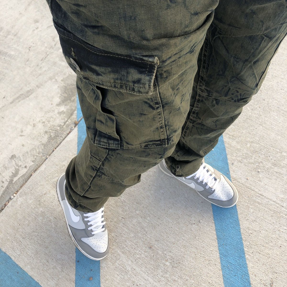 Vintage Stacked Denim Utility Cargo Washed Pants Black Bleach 30x32 Size US 30 / EU 46 - 4 Thumbnail