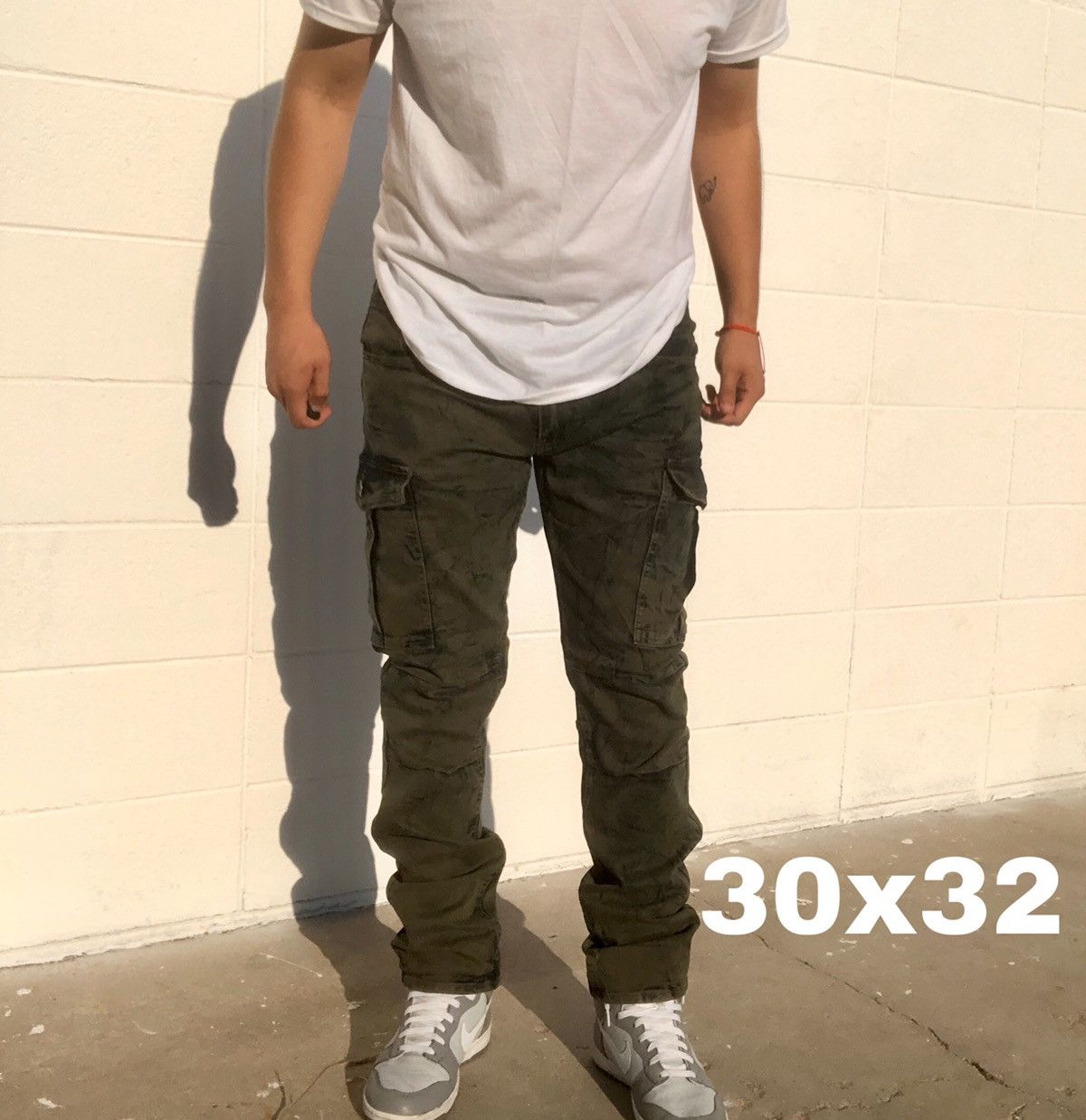 Vintage Stacked Denim Utility Cargo Washed Pants Black Bleach 30x32 Size US 30 / EU 46 - 1 Thumbnail
