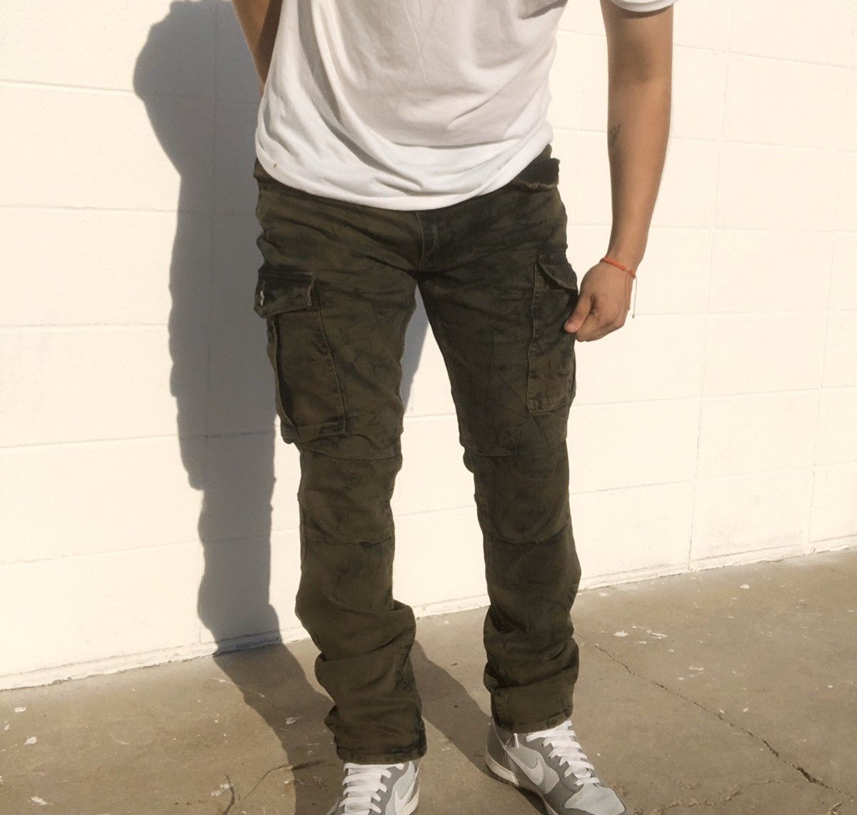 Vintage Stacked Denim Utility Cargo Washed Pants Black Bleach 30x32 Size US 30 / EU 46 - 2 Thumbnail