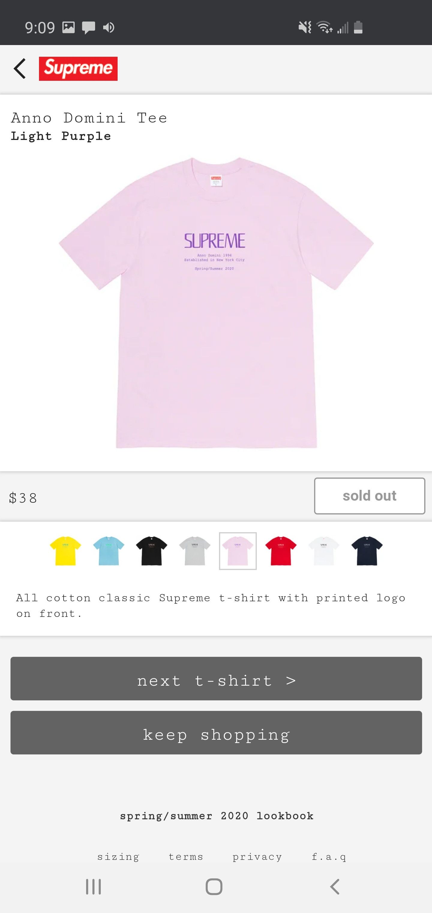 Supreme Light Purple Supreme Anno Domini Tee Grailed