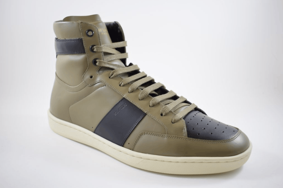靴 Saint Laurent Paris Studded Derby Shoes YSL SAINT LAURENT PARIS SL/18H BLACK LEATHER HIGH TOP