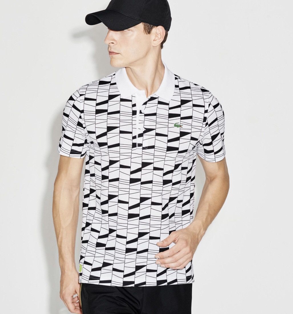 Sport graphic print technical knit tennis polo