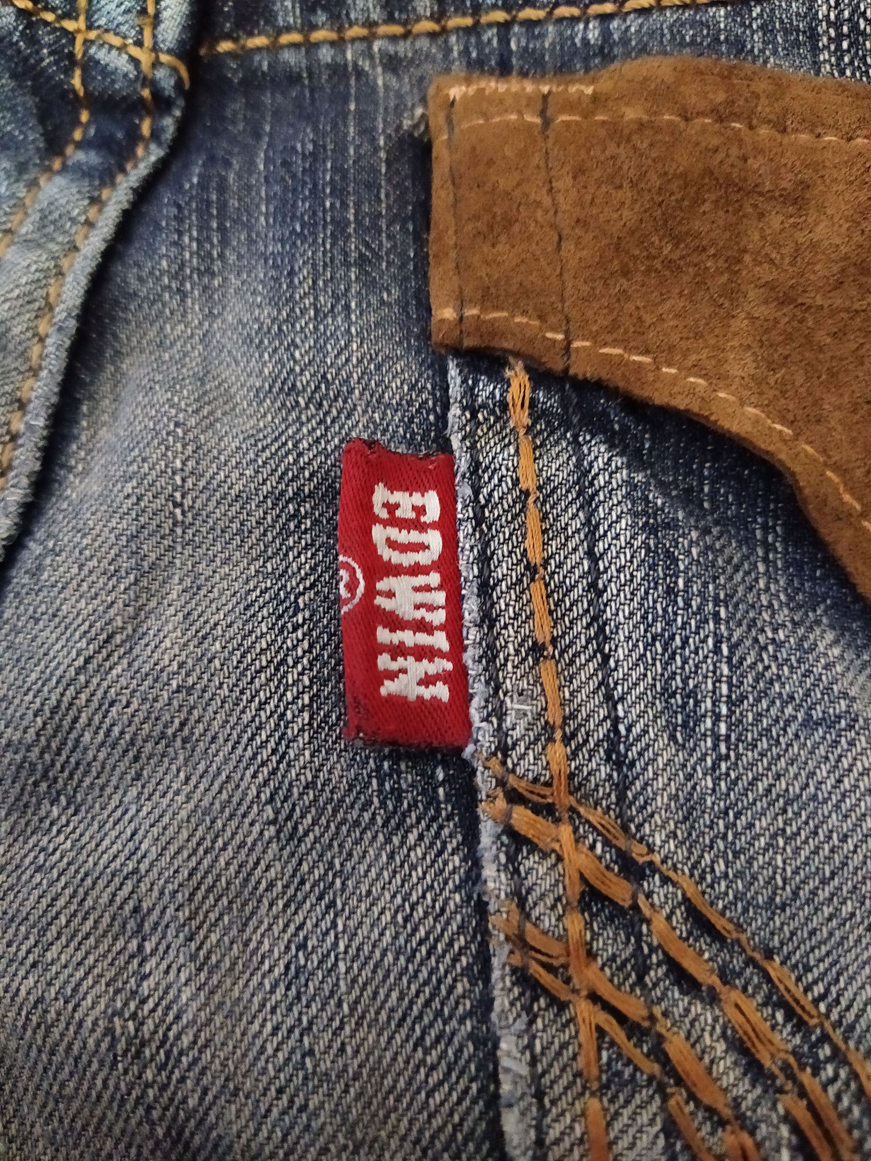 Edwin EDWIN JAPAN DISTRESSED DENIM LEATHER CRAFT (B386) W33 Size US 33 - 17 Thumbnail