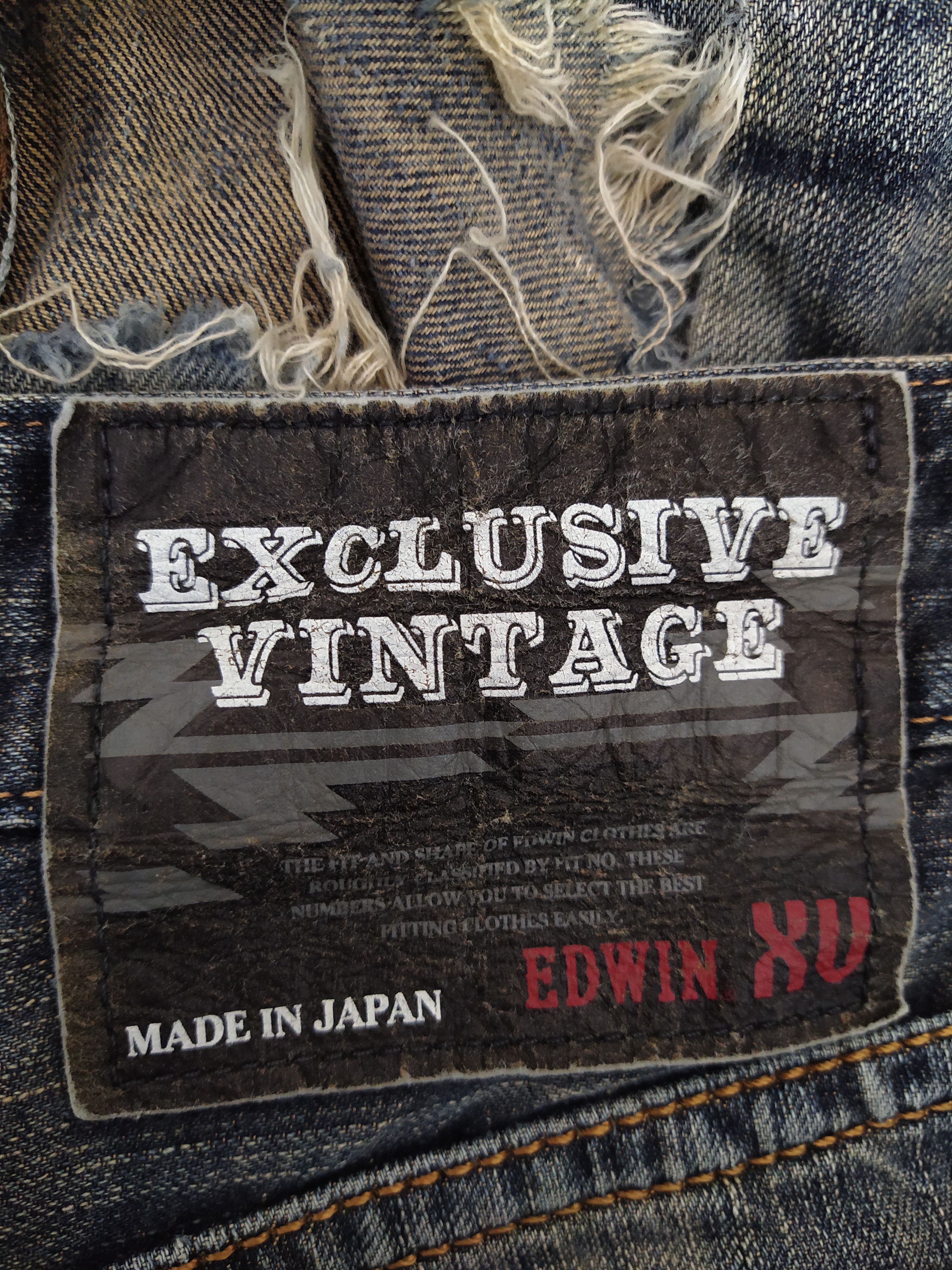 Edwin EDWIN JAPAN DISTRESSED DENIM LEATHER CRAFT (B386) W33 Size US 33 - 15 Thumbnail
