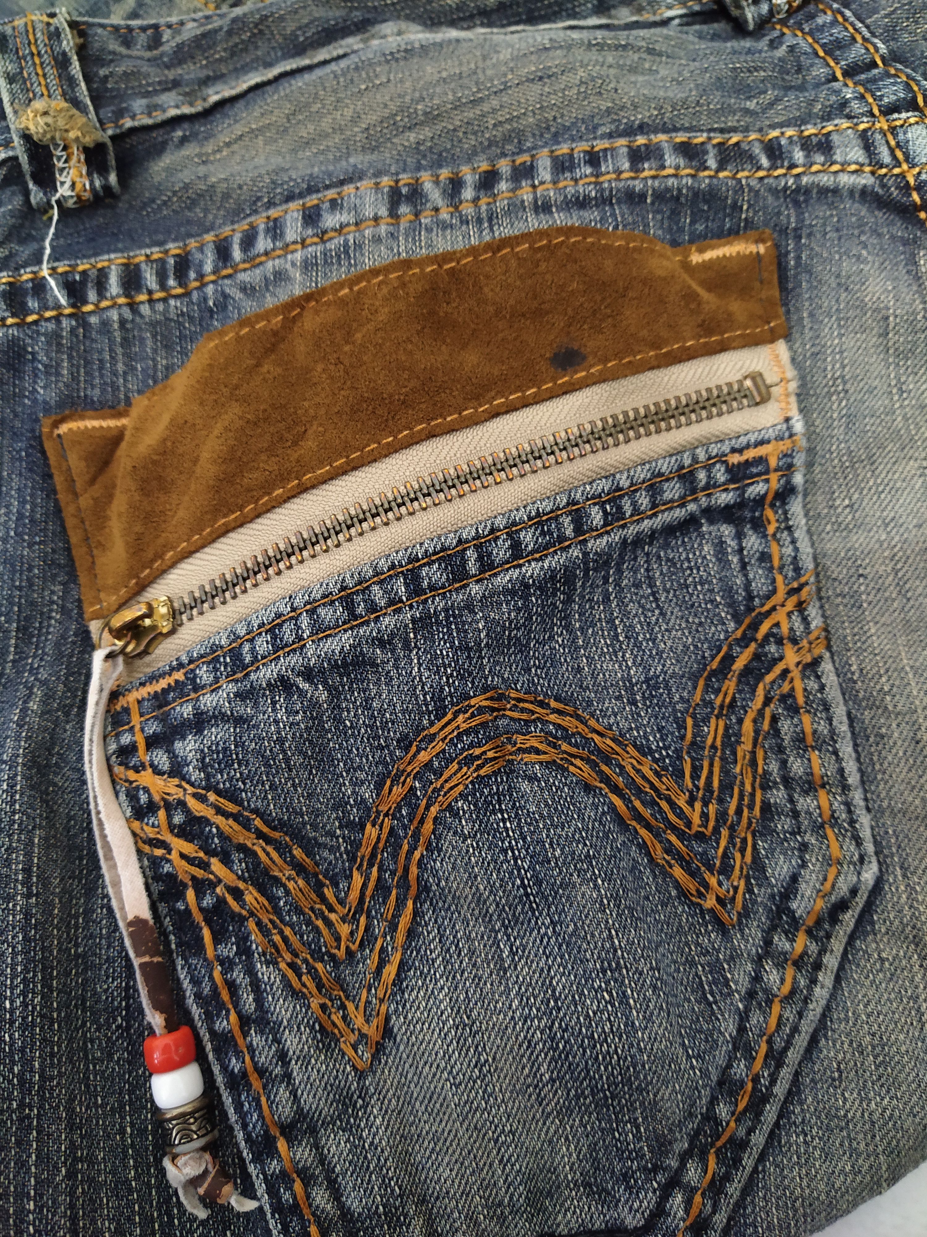 Edwin EDWIN JAPAN DISTRESSED DENIM LEATHER CRAFT (B386) W33 Size US 33 - 18 Thumbnail