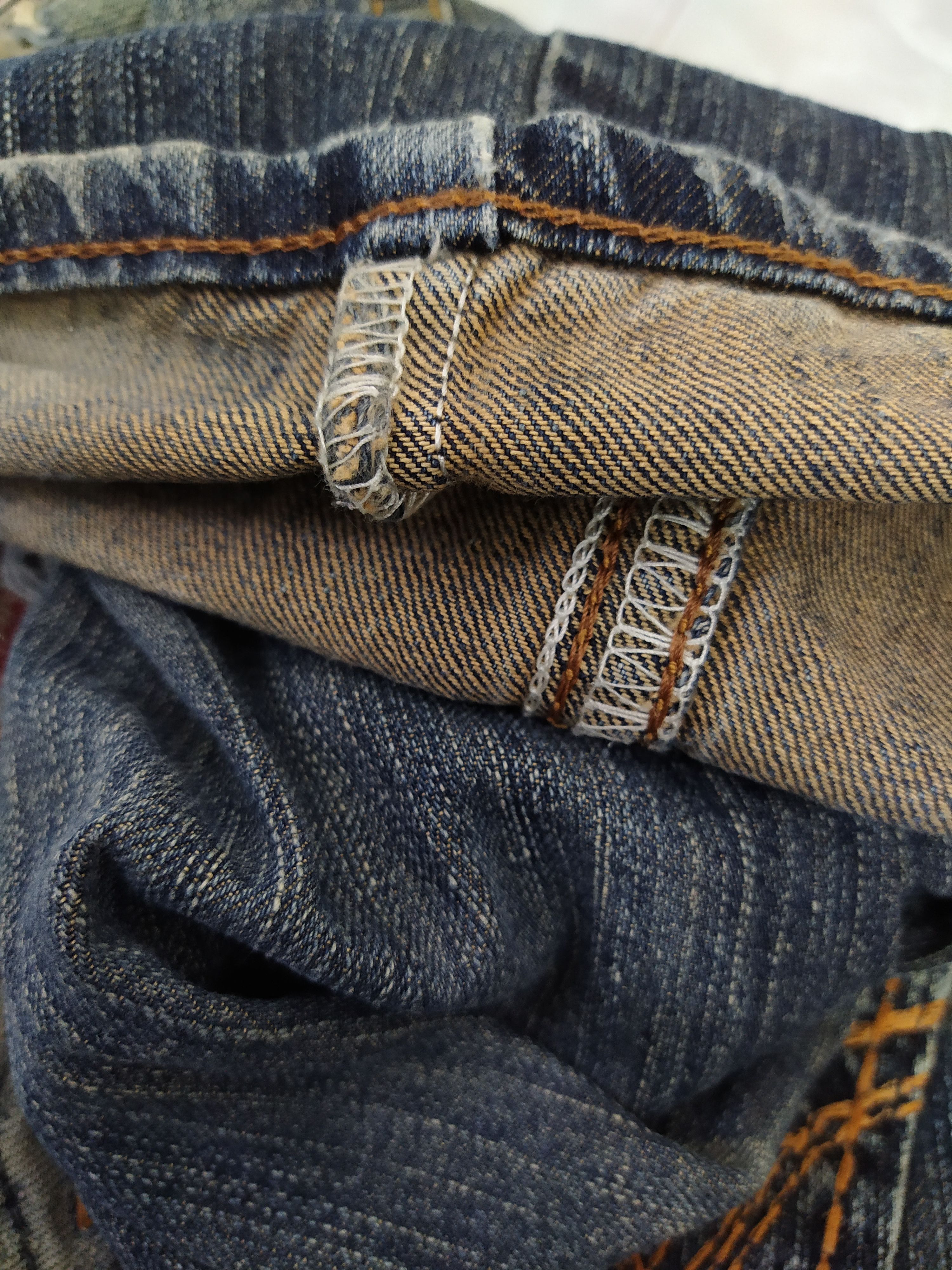 Edwin EDWIN JAPAN DISTRESSED DENIM LEATHER CRAFT (B386) W33 Size US 33 - 19 Thumbnail