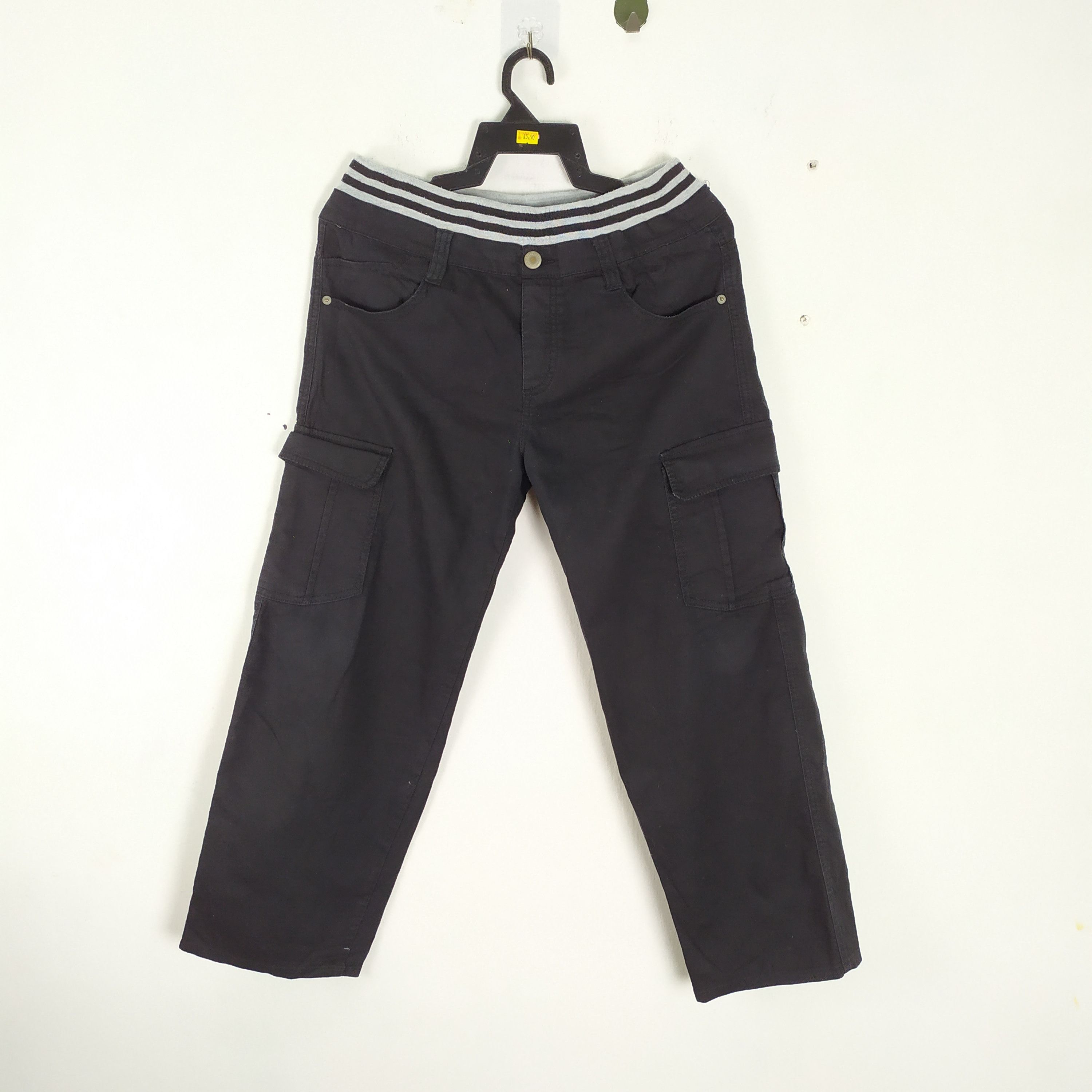 Japanese Brand TOPVALU Double waist Black Cargo Pants Multipocket waist 30 Size US 30 / EU 46 - 1 Thumbnail