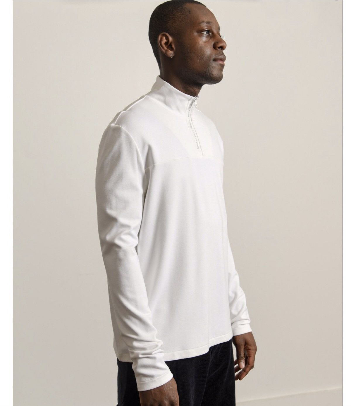 Acne Studios BNWT $500 Acne Studios L White Long Sleeve Zip Logo Sweater Size US L / EU 52-54 / 3 - 3 Thumbnail