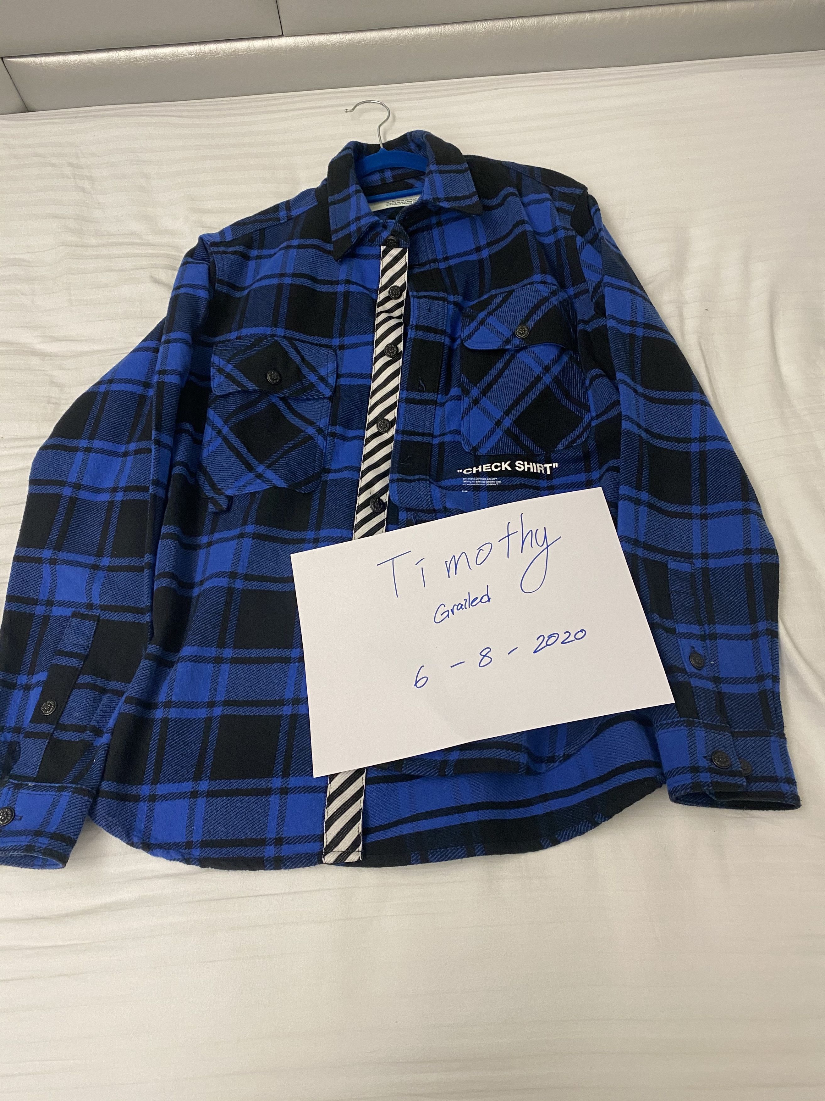 Off White Off White Blue Check Shirt Flannel Grailed