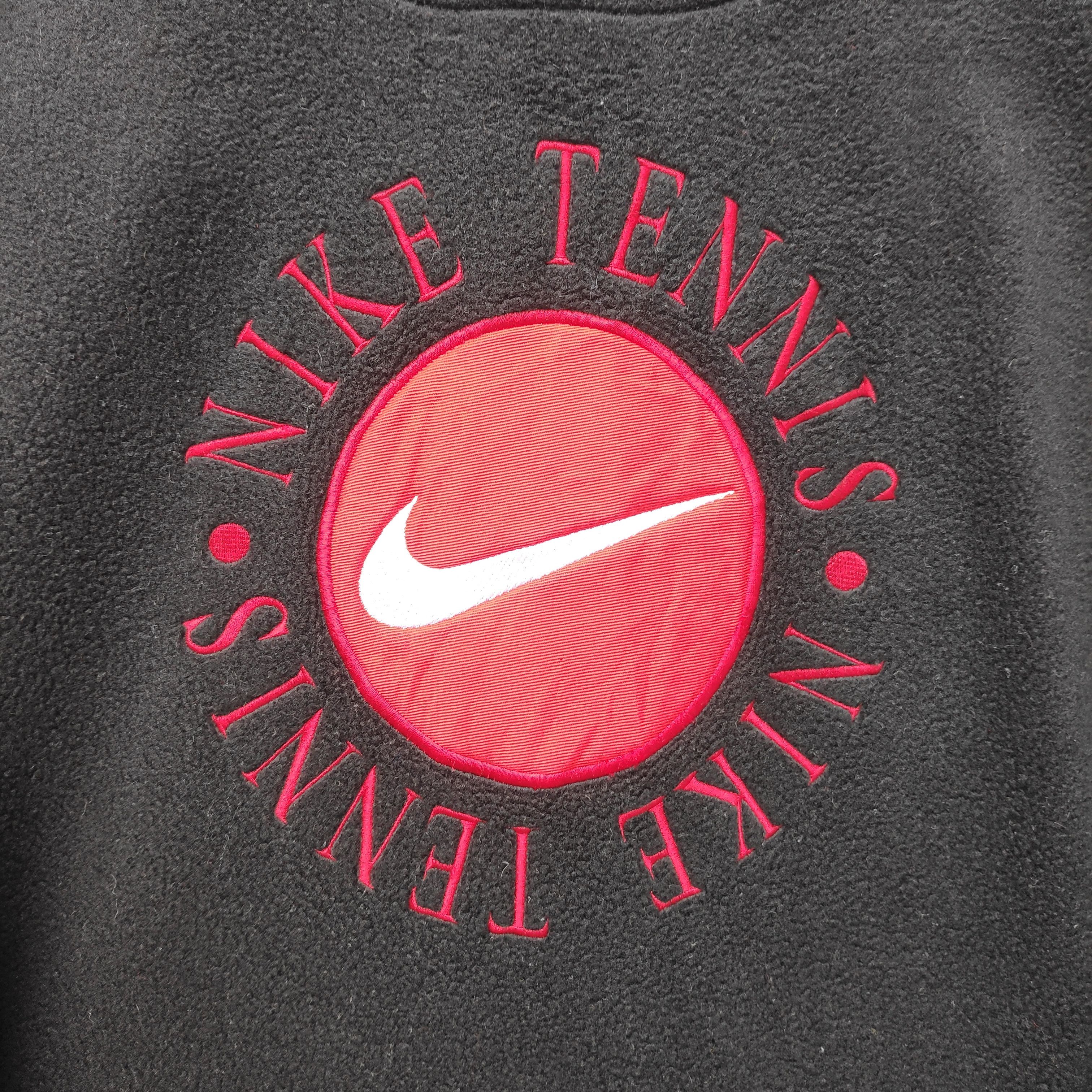 Nike × Vintage VINTAGE NIKE TENNIS FLEECE SWEATER LARGE BLACK SHERPA Size US L / EU 52-54 / 3 - 7 Thumbnail