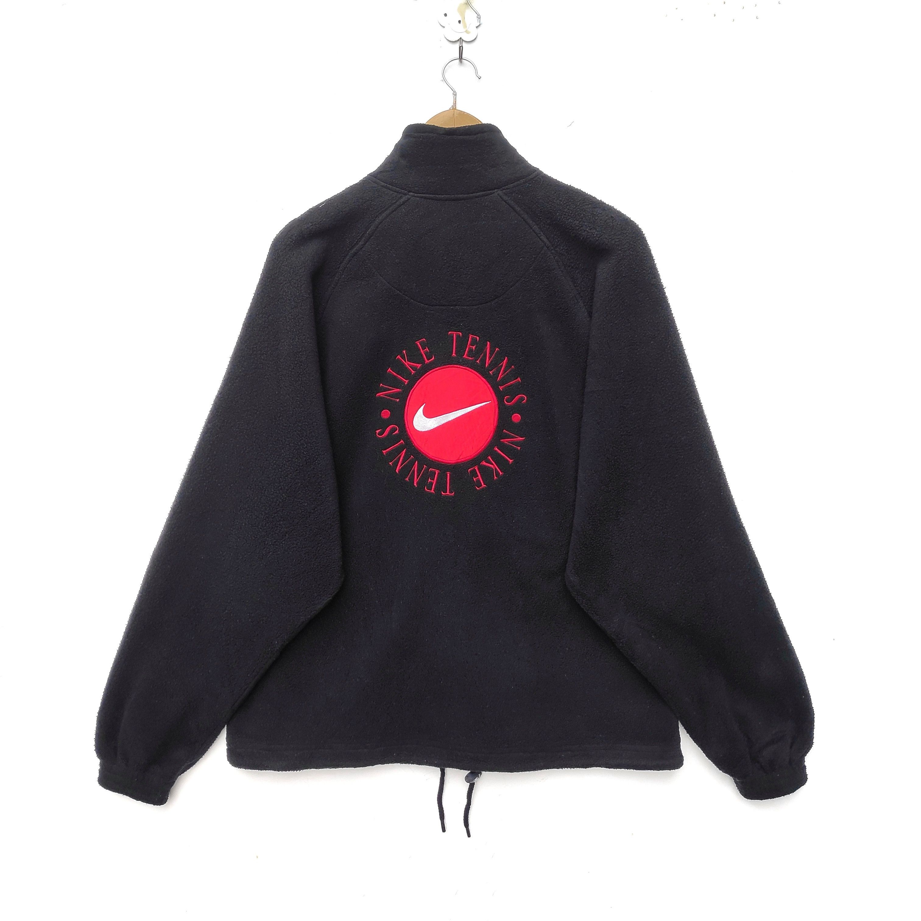 Nike × Vintage VINTAGE NIKE TENNIS FLEECE SWEATER LARGE BLACK SHERPA Size US L / EU 52-54 / 3 - 1 Thumbnail