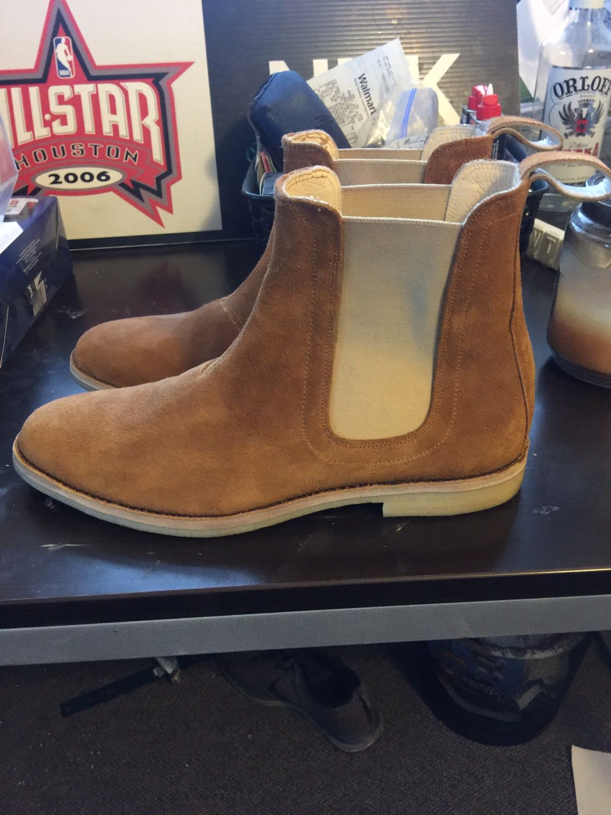 quilted chelsea boots