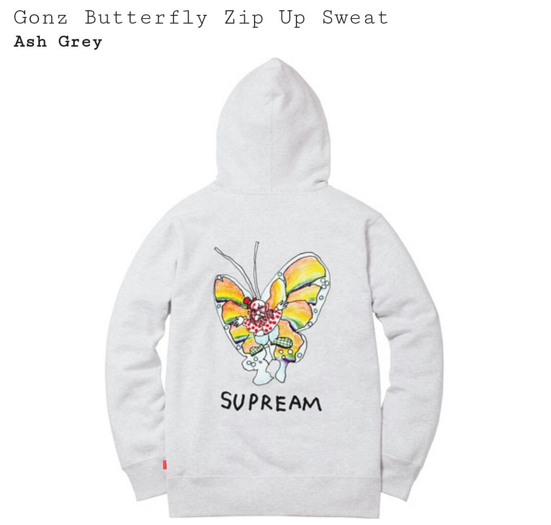 トップス Supreme Gonz Butterfly Sweat Supreme Gonz Butterfly Hooded Sweatshirt Off White Men's