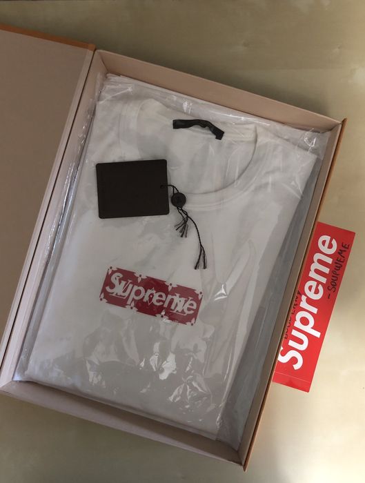 SUPREME X LOUIS VUITTON BOX LOGO TEE White SS17 XL / New 