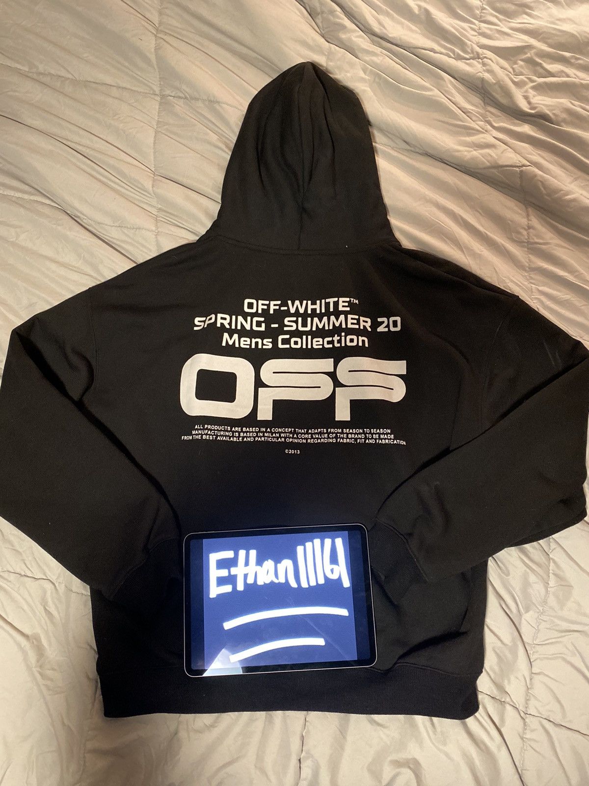 Off White 2020 Off White Wavy Line hoodie Grailed