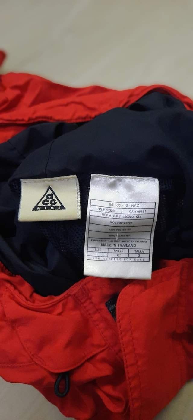 Nike × Nike ACG Hoodie Vintage Nike ACG Jacket Windbreaker Chilli RED Size US L / EU 52-54 / 3 - 15 Thumbnail