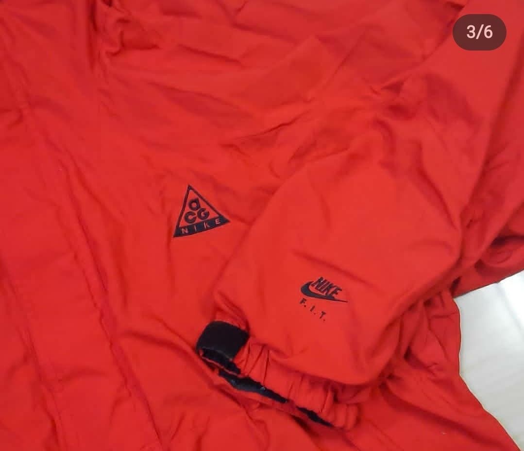 Nike × Nike ACG Hoodie Vintage Nike ACG Jacket Windbreaker Chilli RED Size US L / EU 52-54 / 3 - 7 Thumbnail
