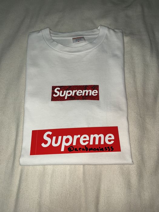 Supreme Red Snakeskin Box Logo T-Shirt