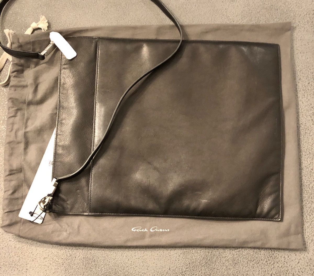 Rick Owens FINAL DROP New Large Leather With PVC Window Bag Rare Size ONE SIZE - 10 Thumbnail