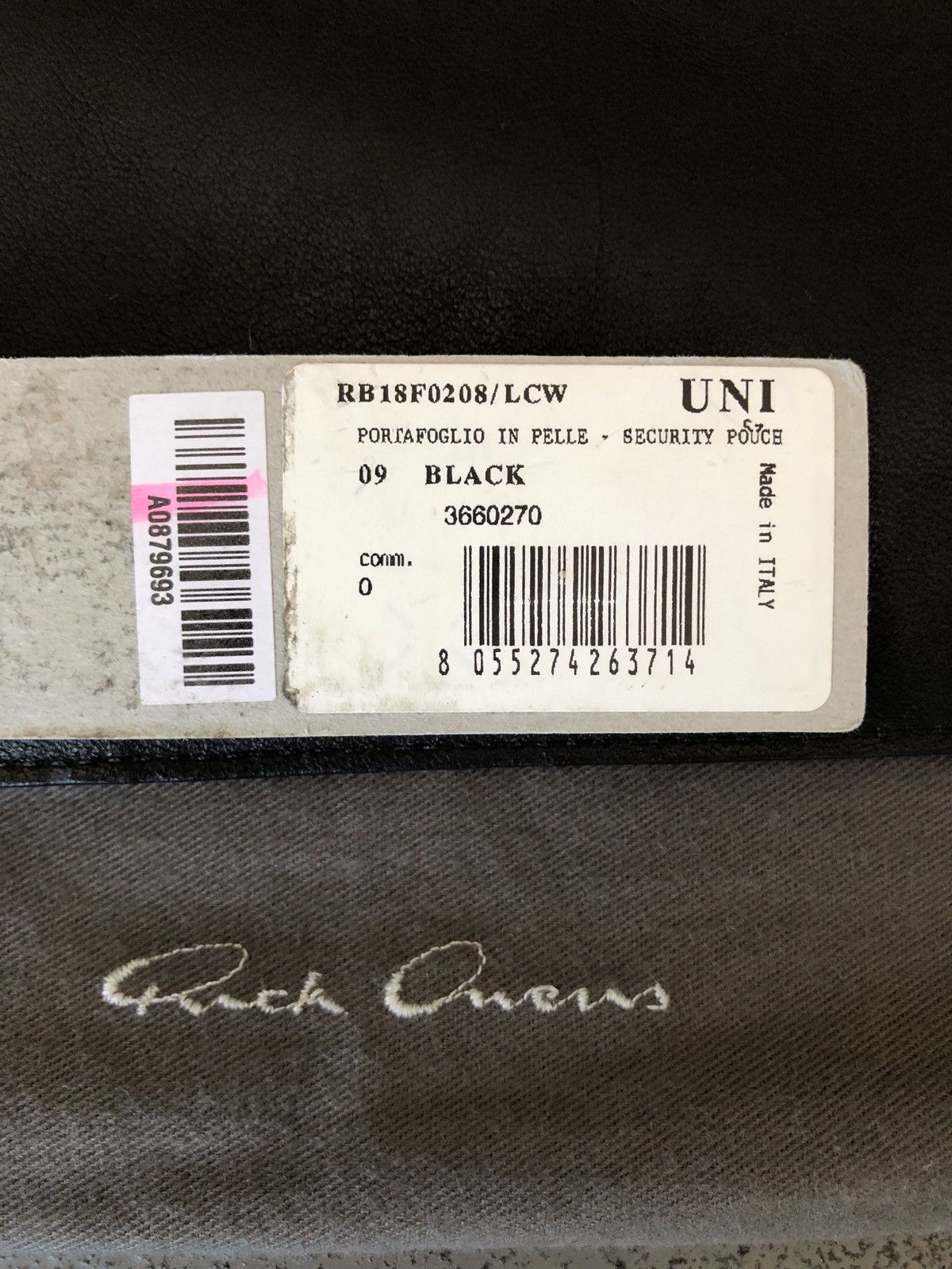 Rick Owens FINAL DROP New Large Leather With PVC Window Bag Rare Size ONE SIZE - 8 Thumbnail