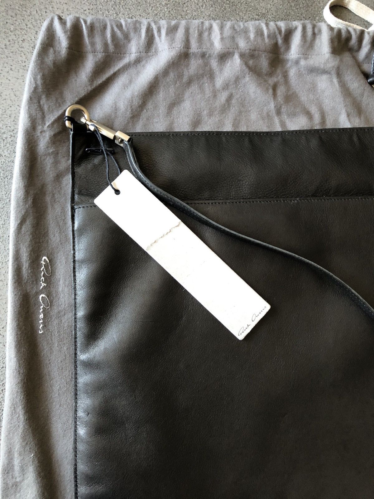 Rick Owens FINAL DROP New Large Leather With PVC Window Bag Rare Size ONE SIZE - 7 Thumbnail