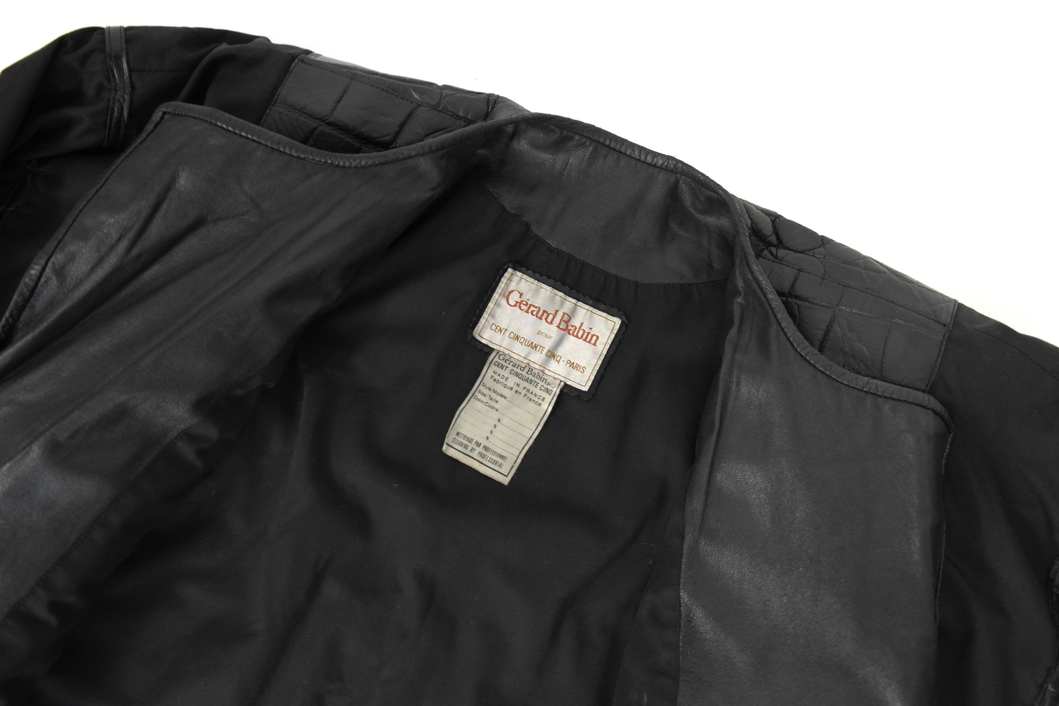 Genuine Leather Gerard Babin Vintage Women's Paris Couture Leather Coat Size L / US 10 / IT 46 - 10 Thumbnail