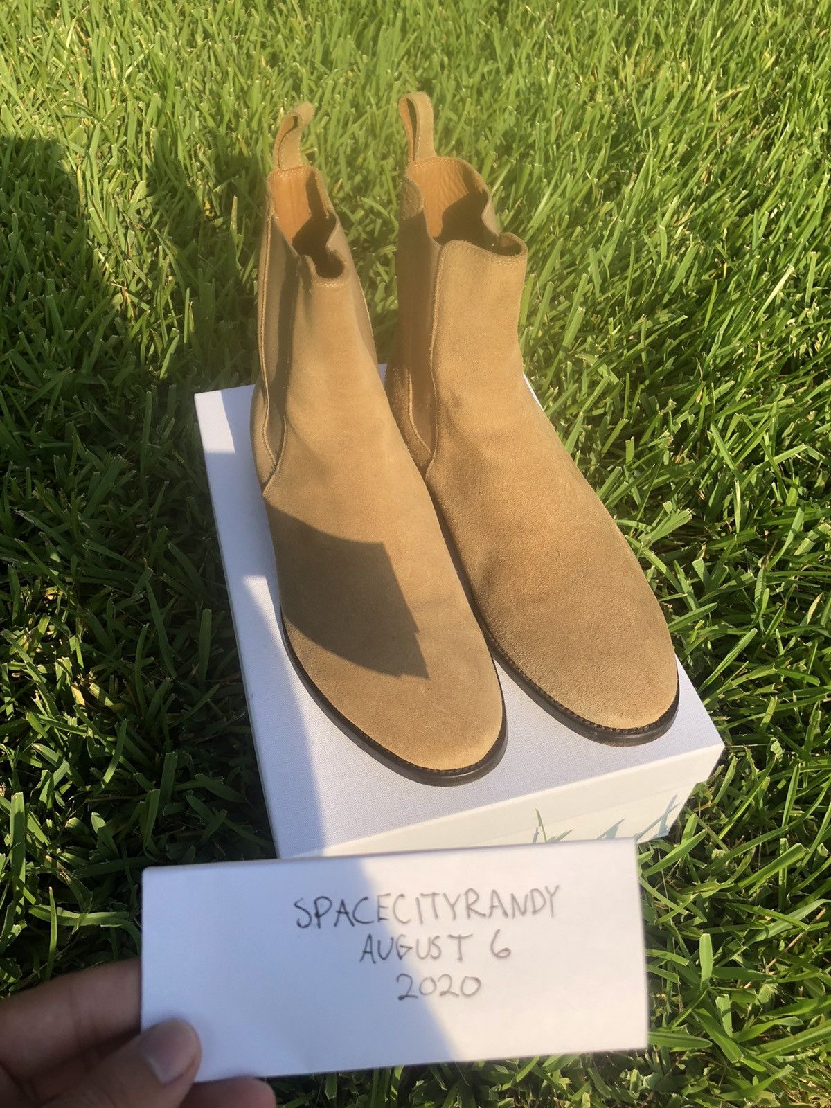 Men\'s taupe suede Chelsea Boots by ORO Monza in Taupe Men main image 3